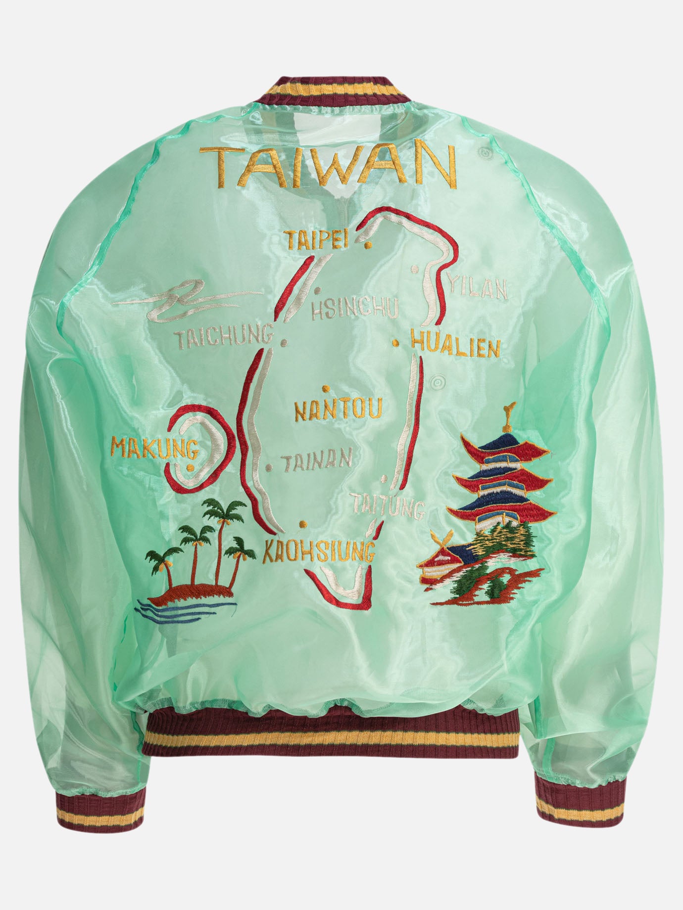 KAPITAL Bomber jacket "Sheer Pearl Mosquito Guard" Green
