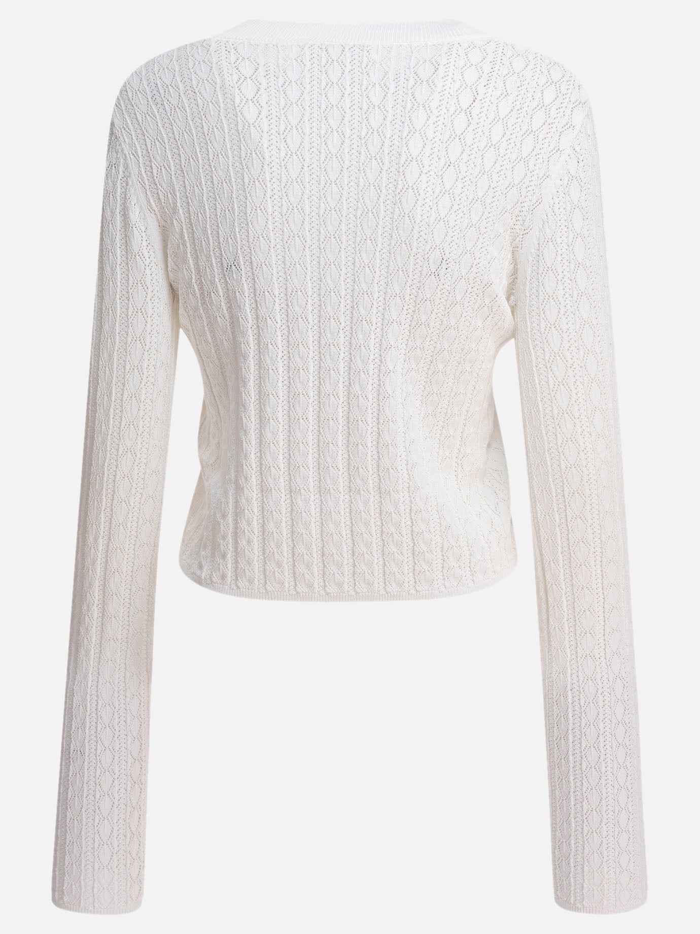 Crewneck sweaters Textured knit  White - Loulou Studio Women | PDP | VIETTI Online Store | thumbnail_2
