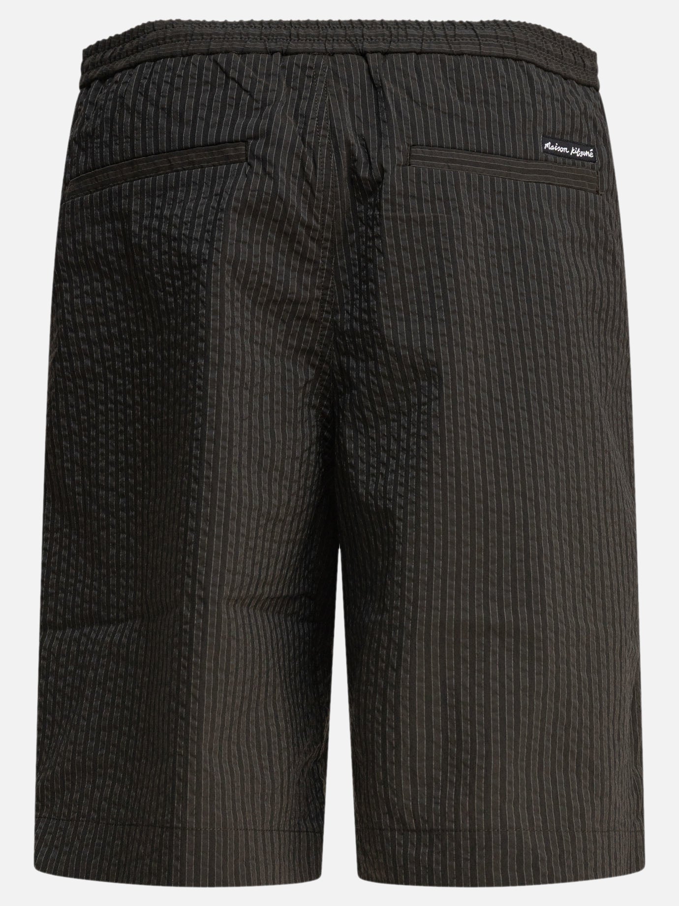 Drawstring shorts Striped  Green - Maison Kitsuné Men | PDP | VIETTI Online Store | thumbnail_2