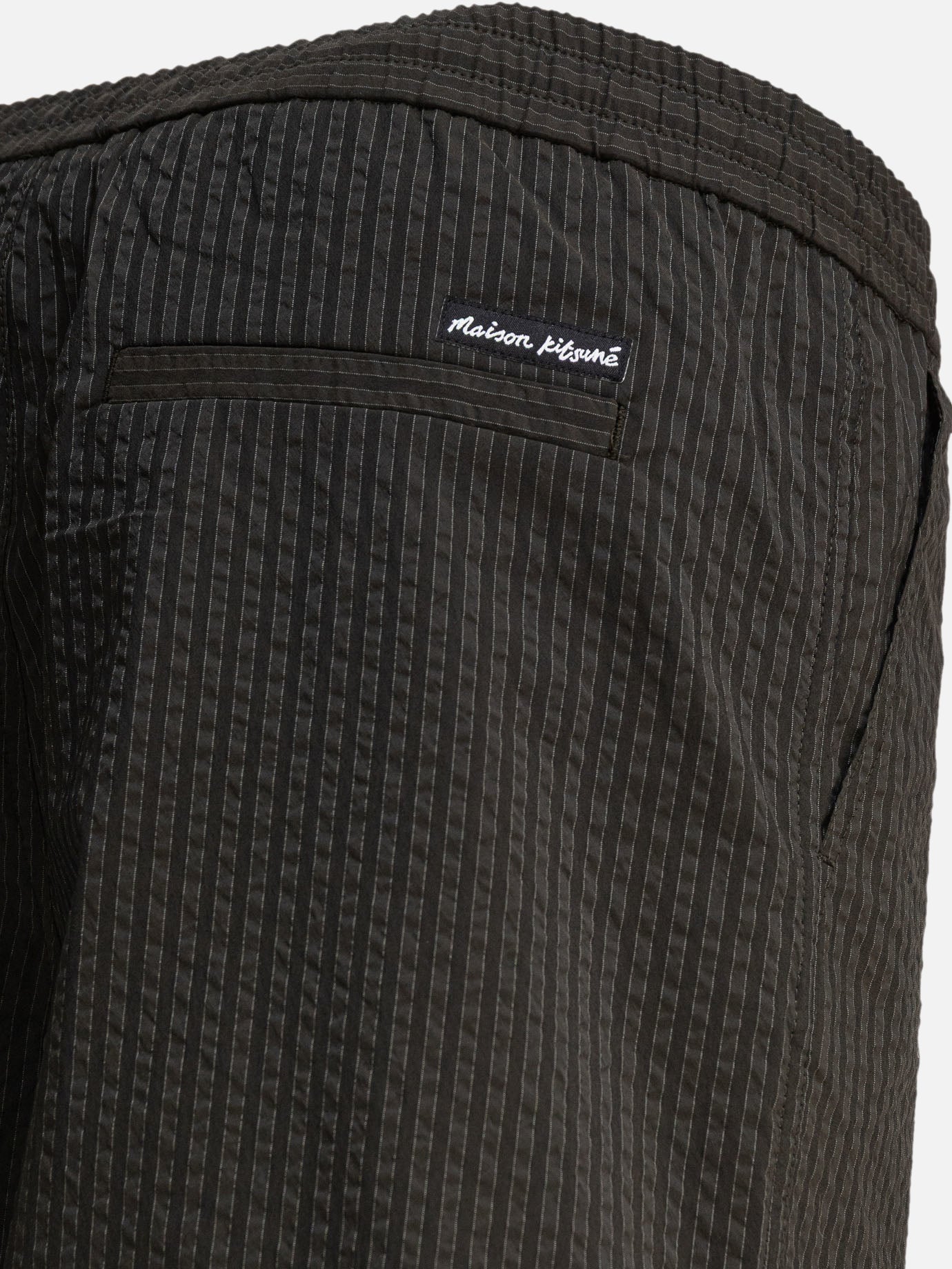 Drawstring shorts Striped  Green - Maison Kitsuné Men | PDP | VIETTI Online Store | thumbnail_4