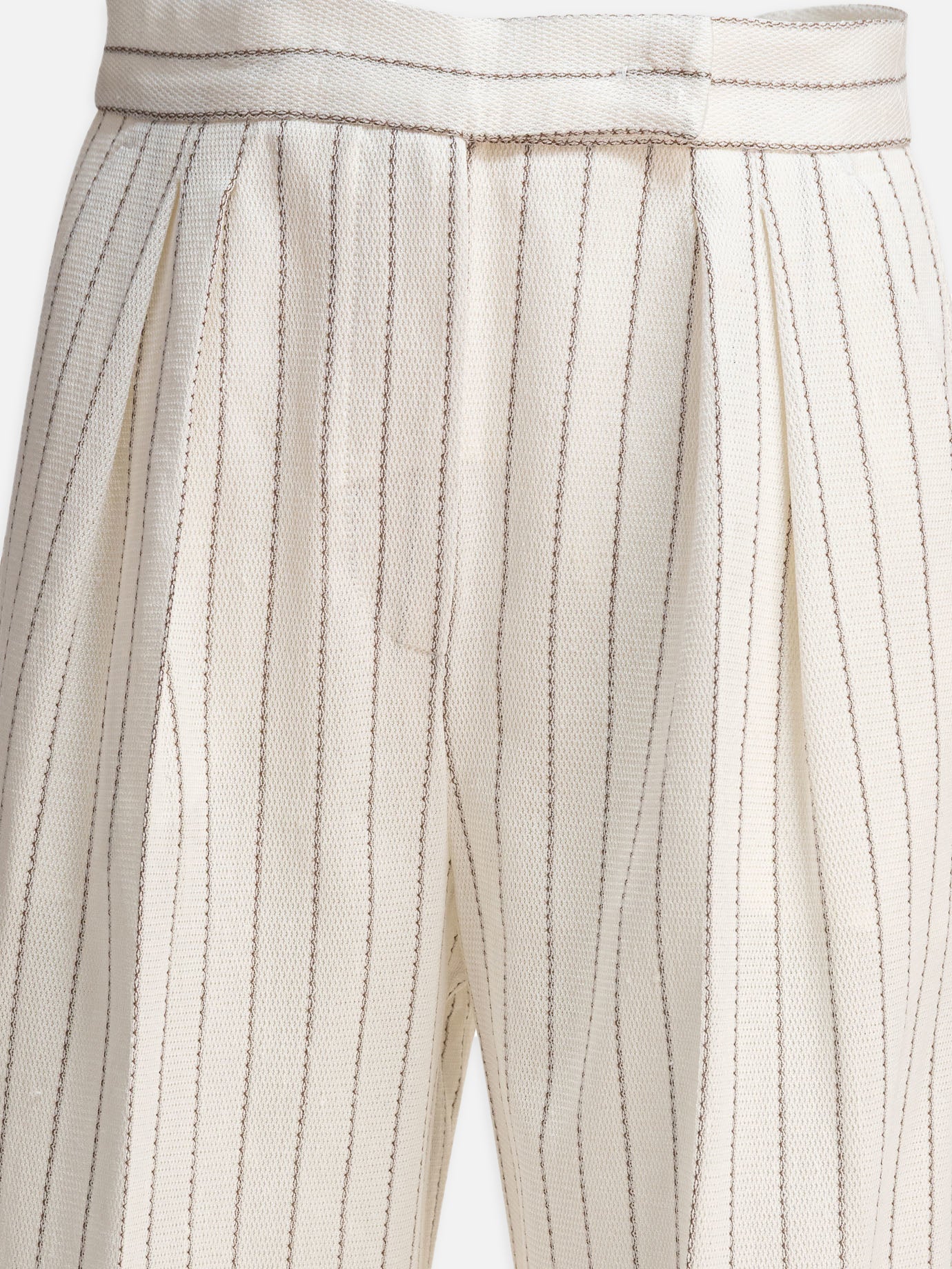 Leisure trousers Pinstriped  White - Max Mara Women | PDP | VIETTI Online Store | thumbnail_3