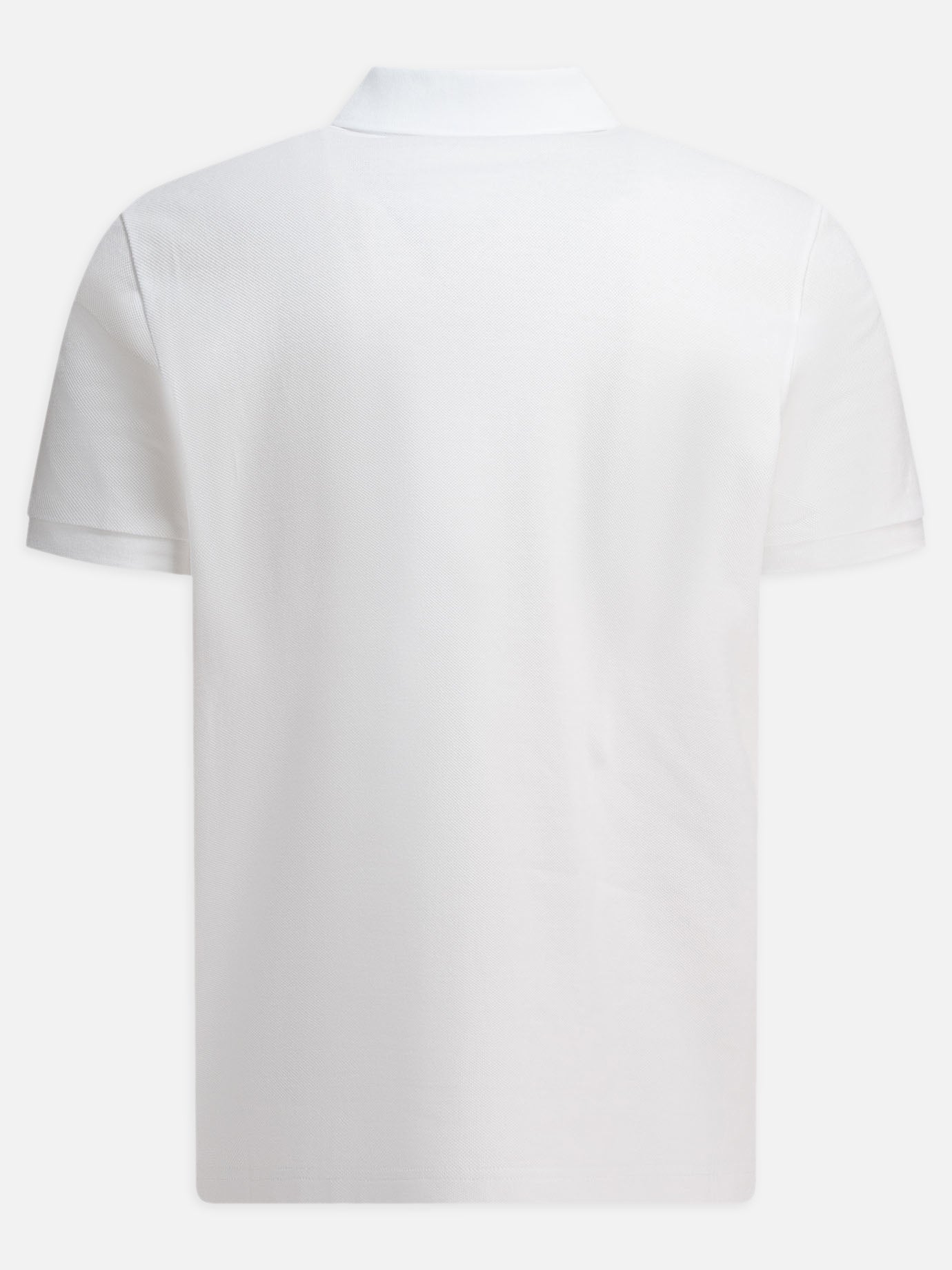 Moncler Cotton pique polo shirt with logo patch White