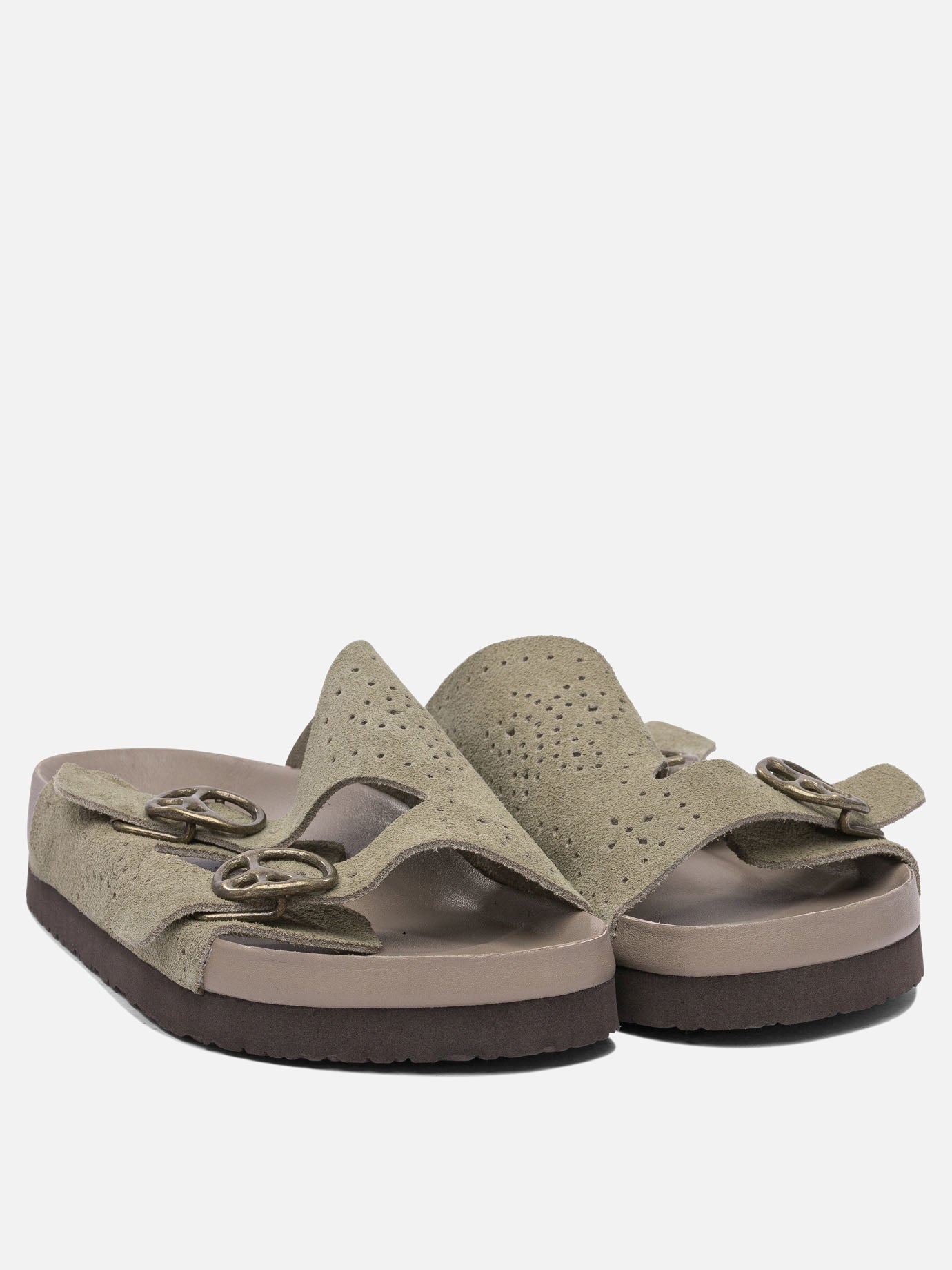 Slides 100% leather - 100% rubber  Beige - Needles Men | PDP | VIETTI Online Store | thumbnail_2