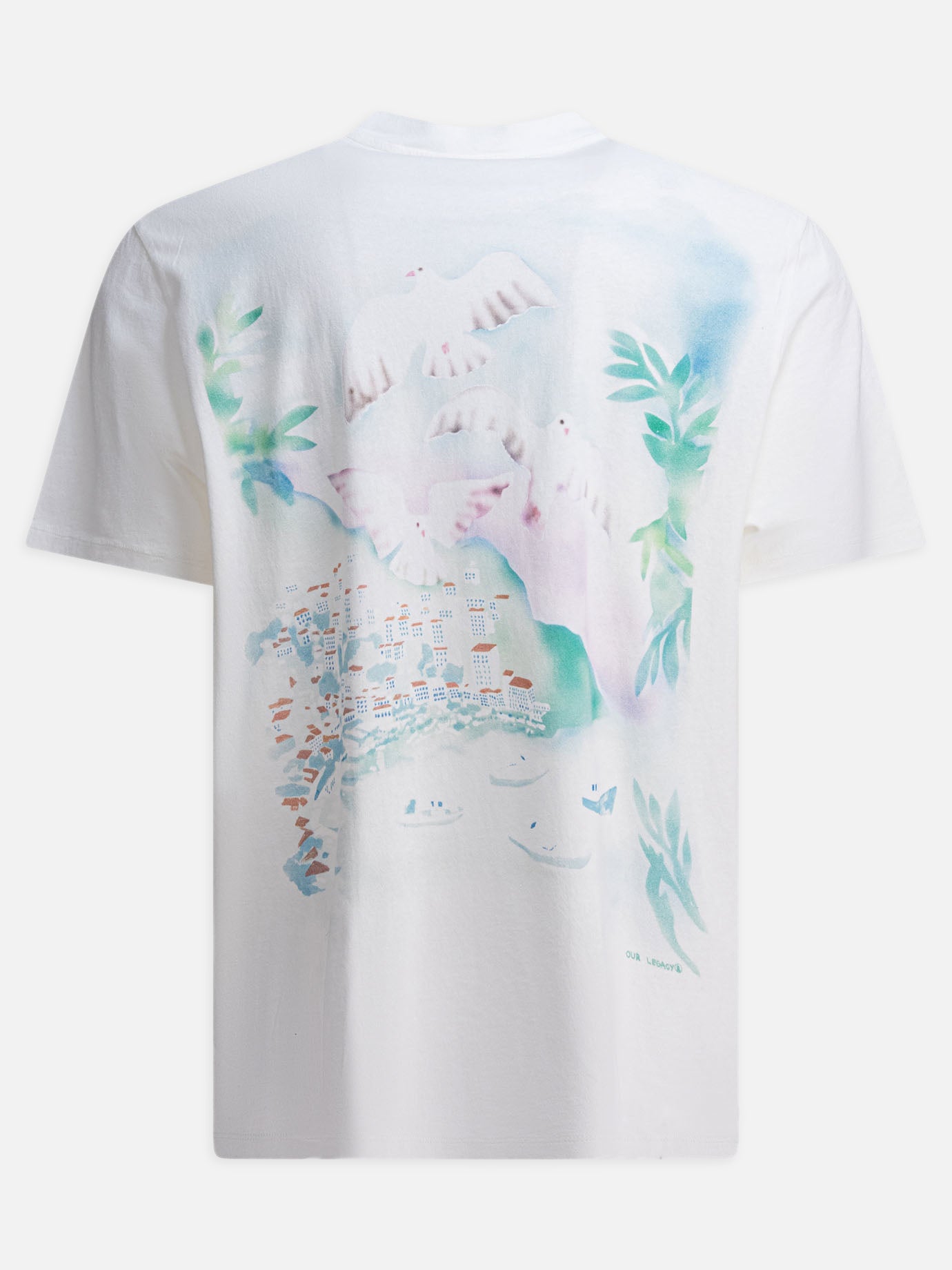 Our Legacy T-shirt &quot;Box&quot; stampa Sea View 11200713_50 White thumbnail_2