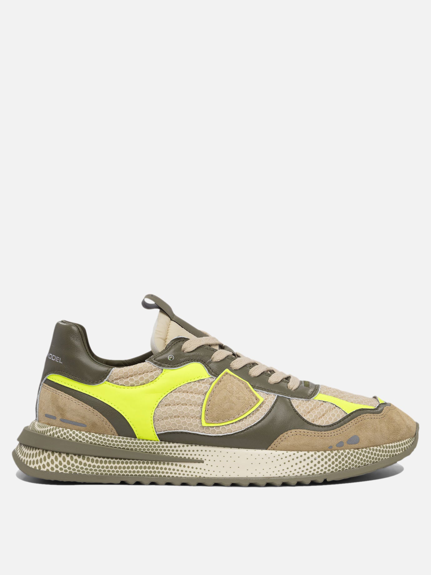 Low top sneakers 50% fabric 25% calf leather 25% sheep leather - 100% poliurethane thermoplastic  Green - Philippe Model Paris Men | PDP | VIETTI Online Store | thumbnail