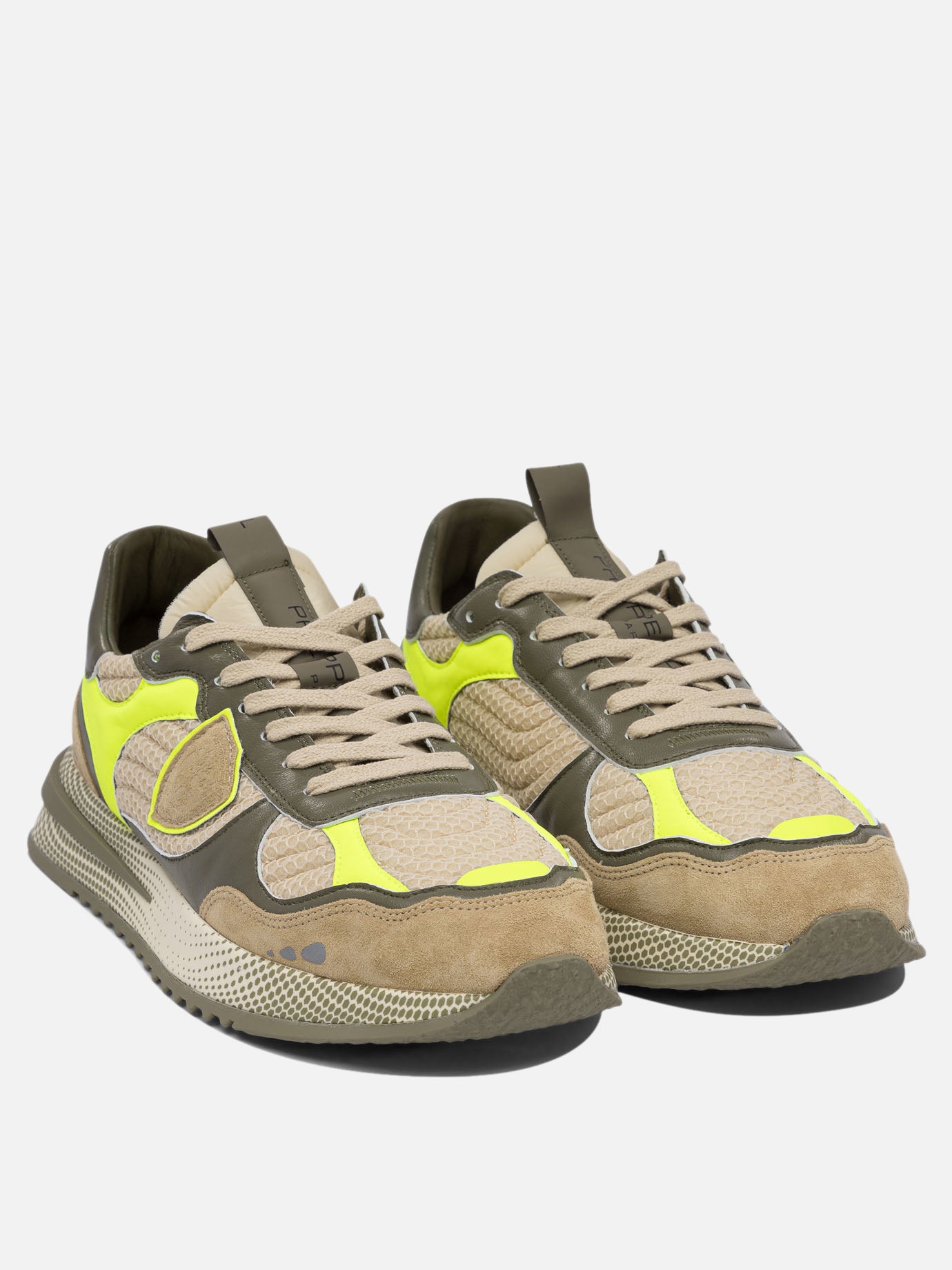 Low top sneakers 50% fabric 25% calf leather 25% sheep leather - 100% poliurethane thermoplastic  Green - Philippe Model Paris Men | PDP | VIETTI Online Store | thumbnail_2