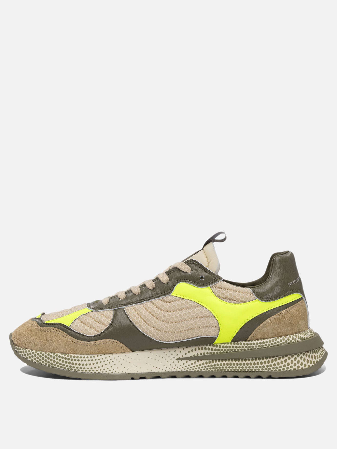 Low top sneakers 50% fabric 25% calf leather 25% sheep leather - 100% poliurethane thermoplastic  Green - Philippe Model Paris Men | PDP | VIETTI Online Store | Zoom-Modal_3

