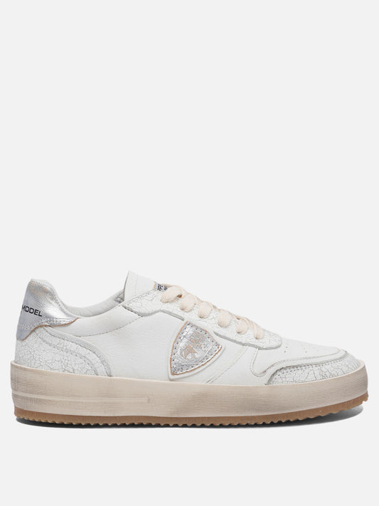 Low top sneakers 80% sheep leather 10% calf leather 10% goat leather - 100% poliurethane thermoplastic  White - Philippe Model Paris Women | PLP | VIETTI Online Store 
