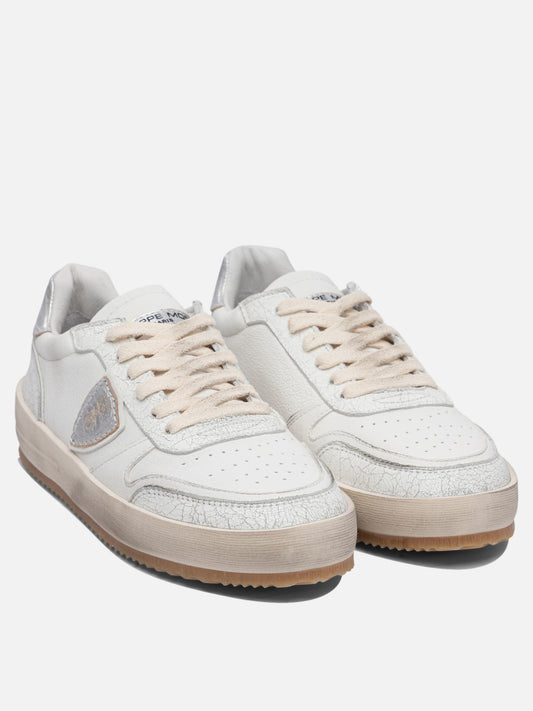 Low top sneakers 80% sheep leather 10% calf leather 10% goat leather - 100% poliurethane thermoplastic  White - Philippe Model Paris Women | PLP | VIETTI Online Store | 2

