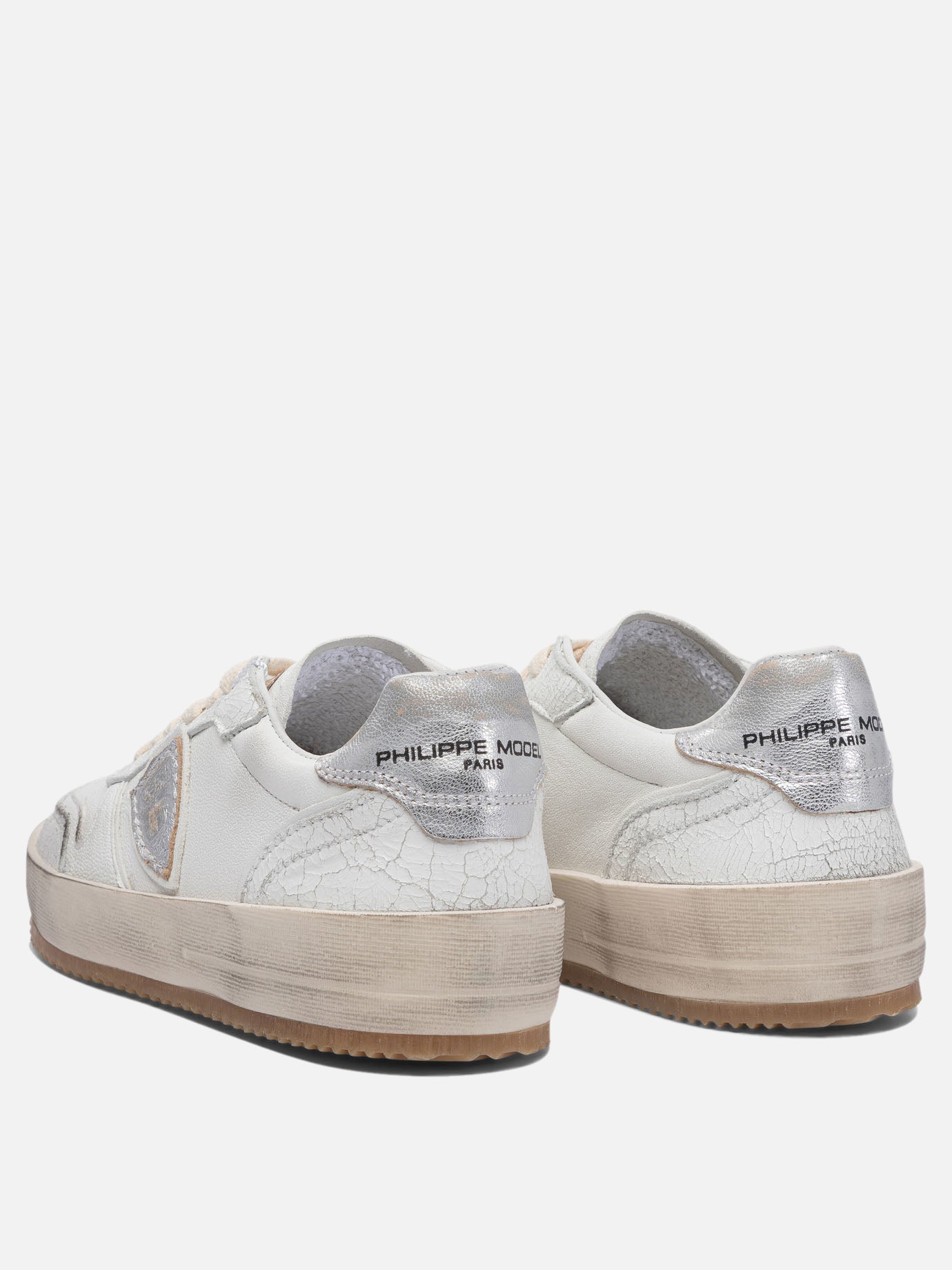Low top sneakers 80% sheep leather 10% calf leather 10% goat leather - 100% poliurethane thermoplastic  White - Philippe Model Paris Women | PDP | VIETTI Online Store | thumbnail_4
