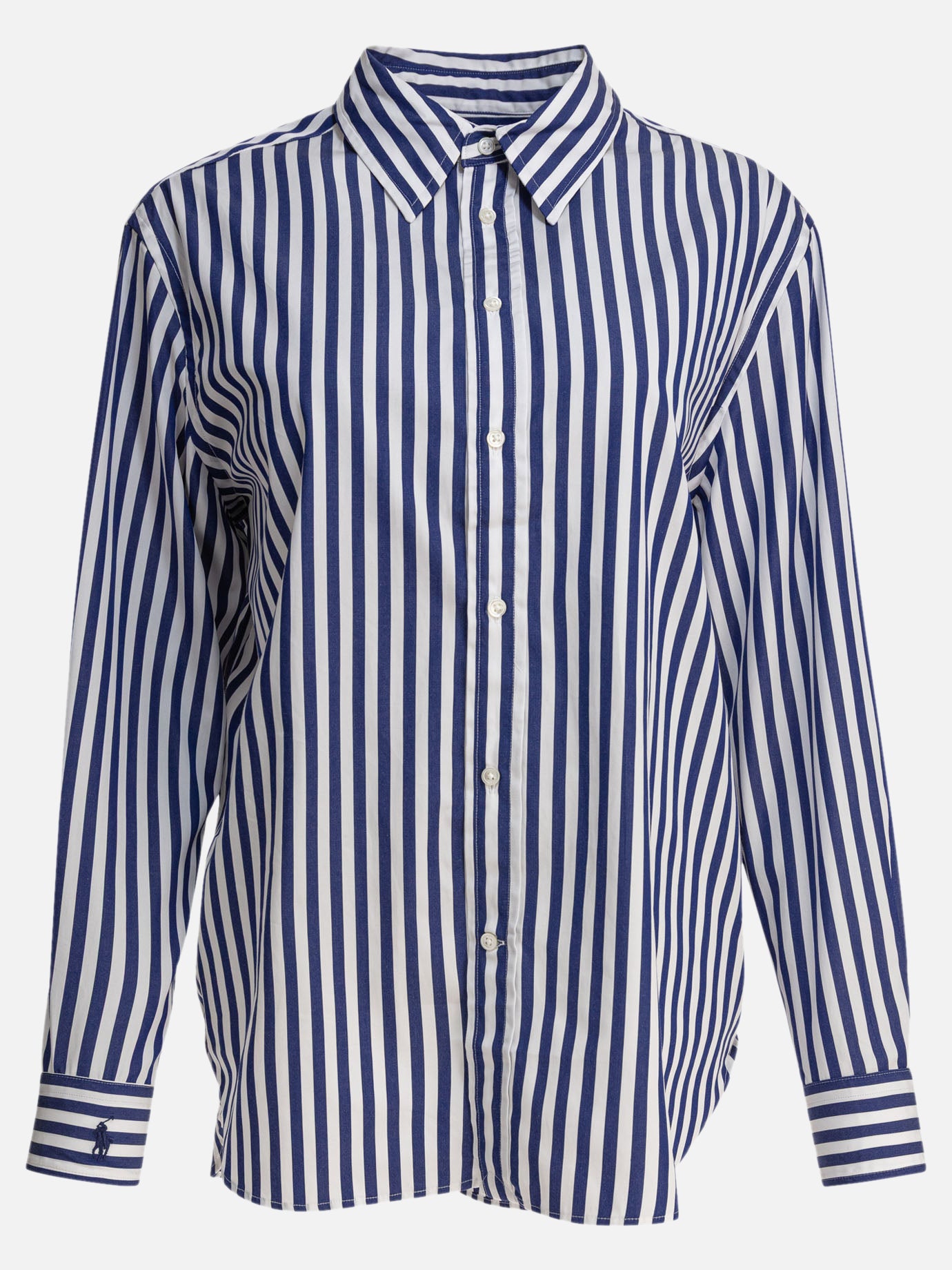 Polo Ralph Lauren Oversize-fit striped cotton shirt 11201468_XS Blue thumbnail_1