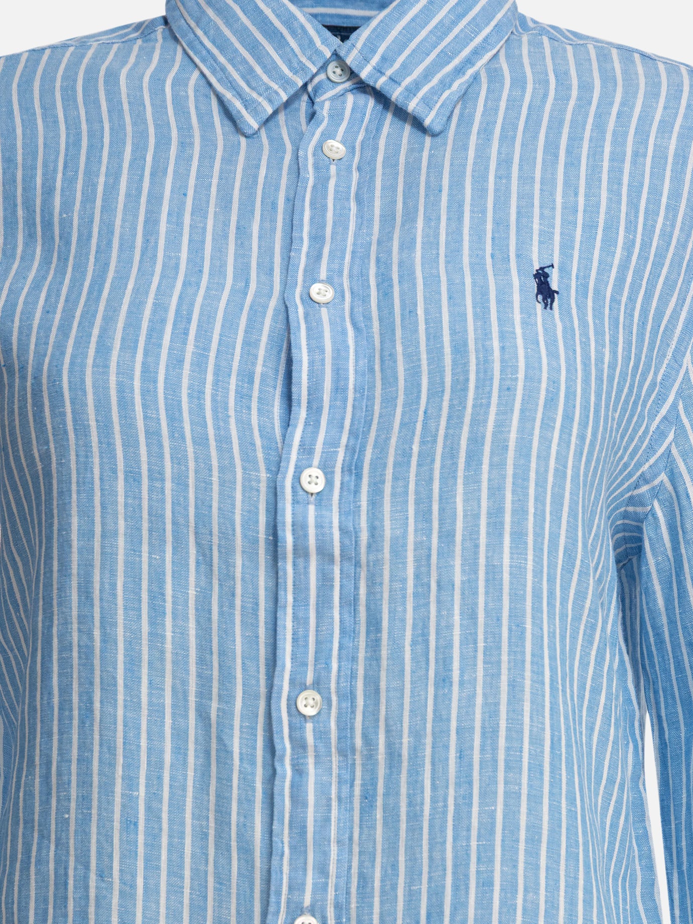 Polo Ralph Lauren Classic-fit striped linen shirt 13940933_XS Light blue thumbnail_3