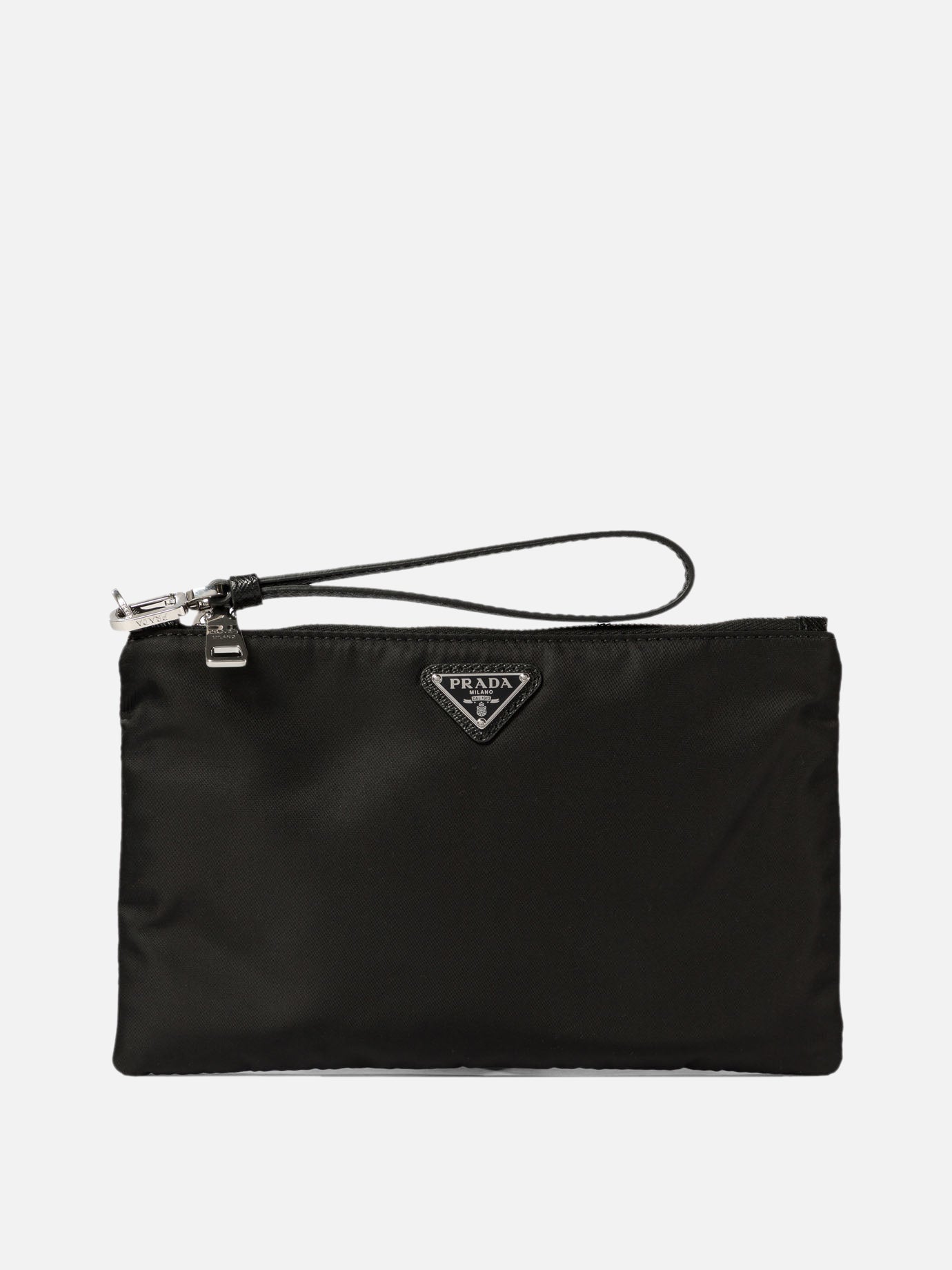 Prada Re-Nylon and Saffiano pouch Black