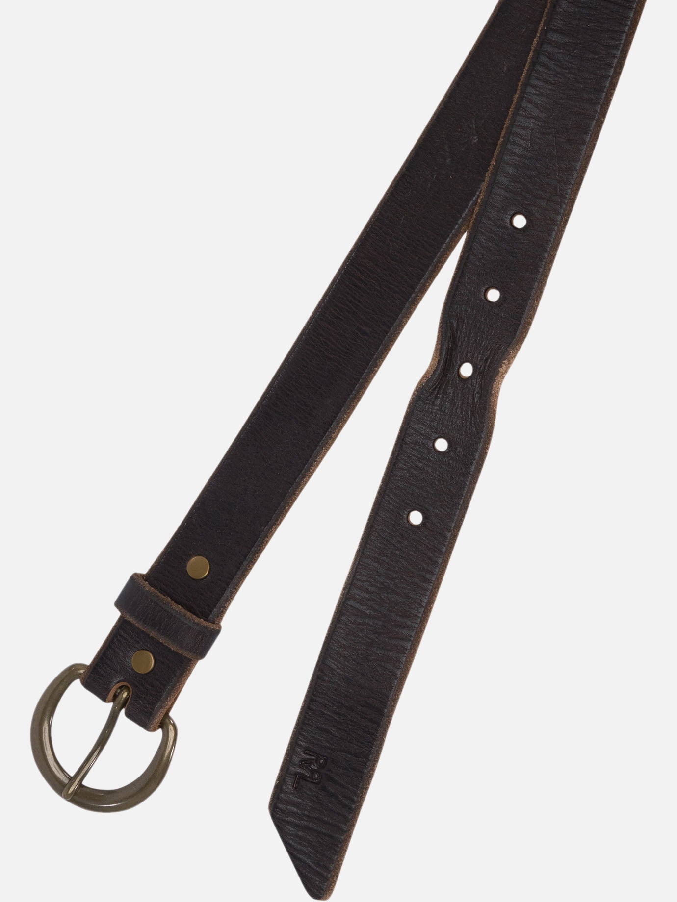 RRL by Ralph Lauren Hammered leather belt 19524300_36 Brown thumbnail_2