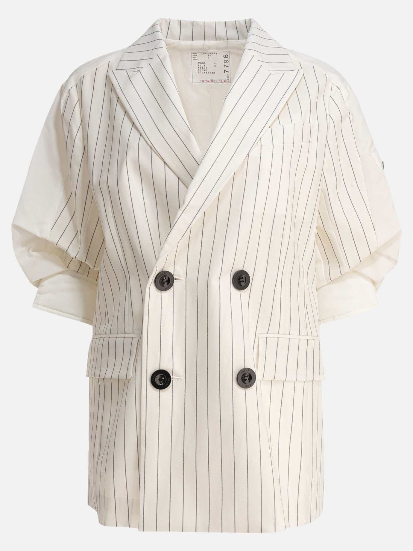 Sacai Balzer doppiopetto in lana e seta 10040041_2 White thumbnail_1