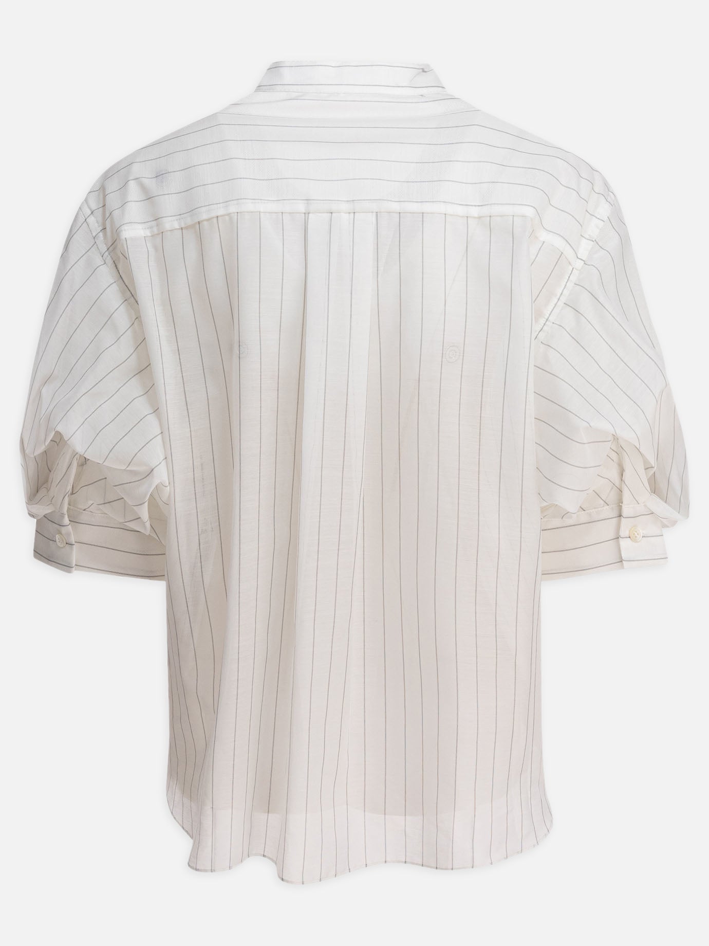 Sacai T-Shirt in organza filata e jersey di cotone 12213542_3 White thumbnail_2