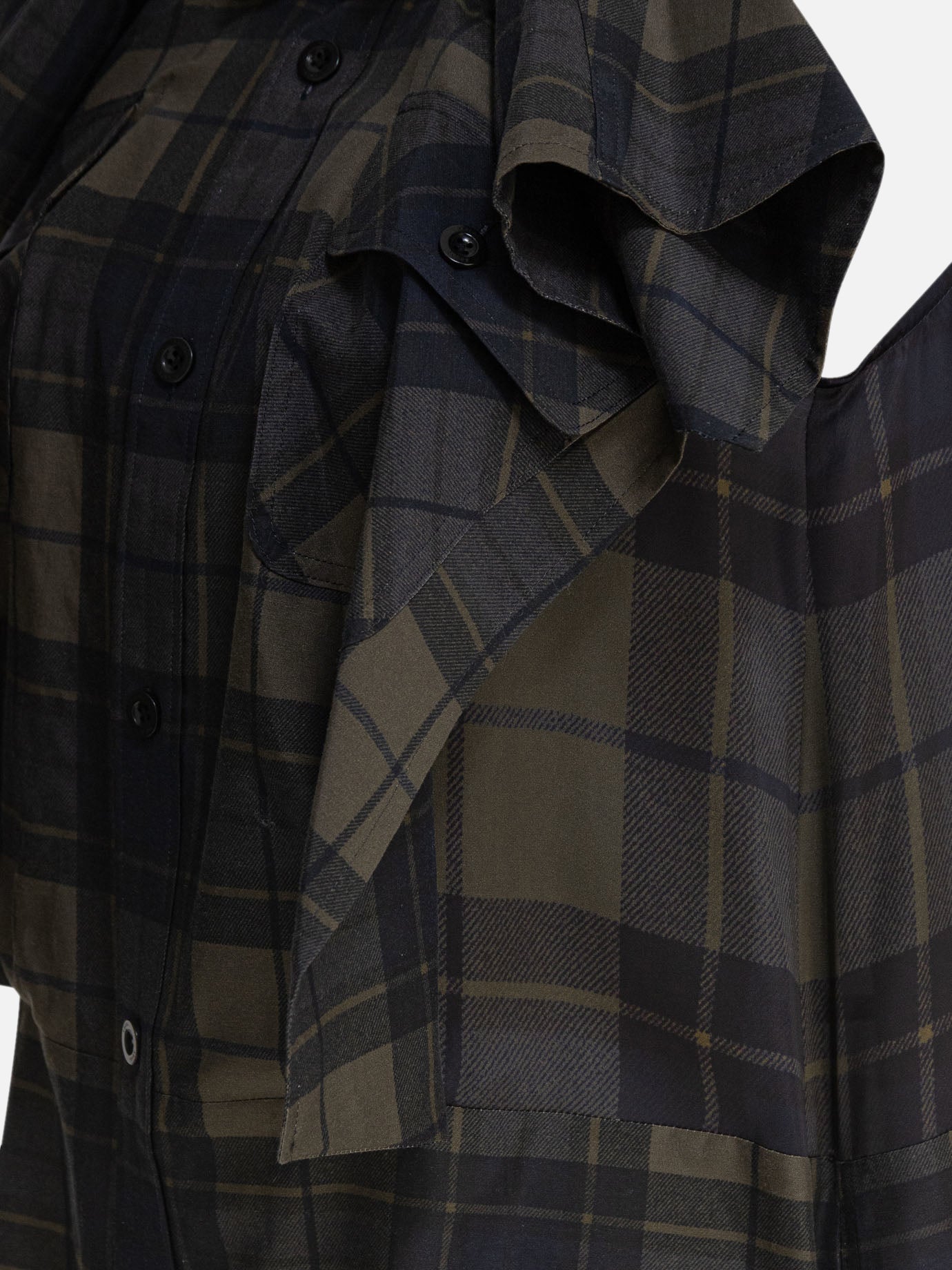 Sacai Abito con stampa scozzese 15298046_1 Grey thumbnail_4