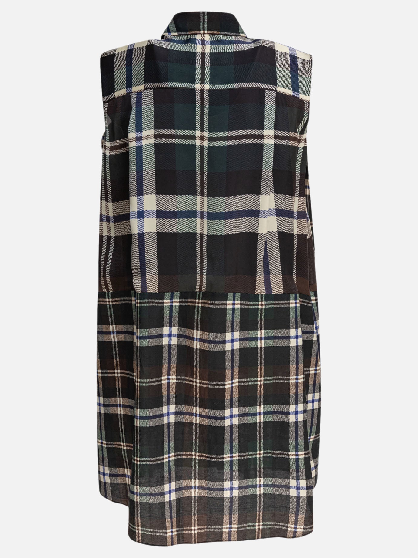 Sacai Plaid print dress 13616298_1 Black thumbnail_2