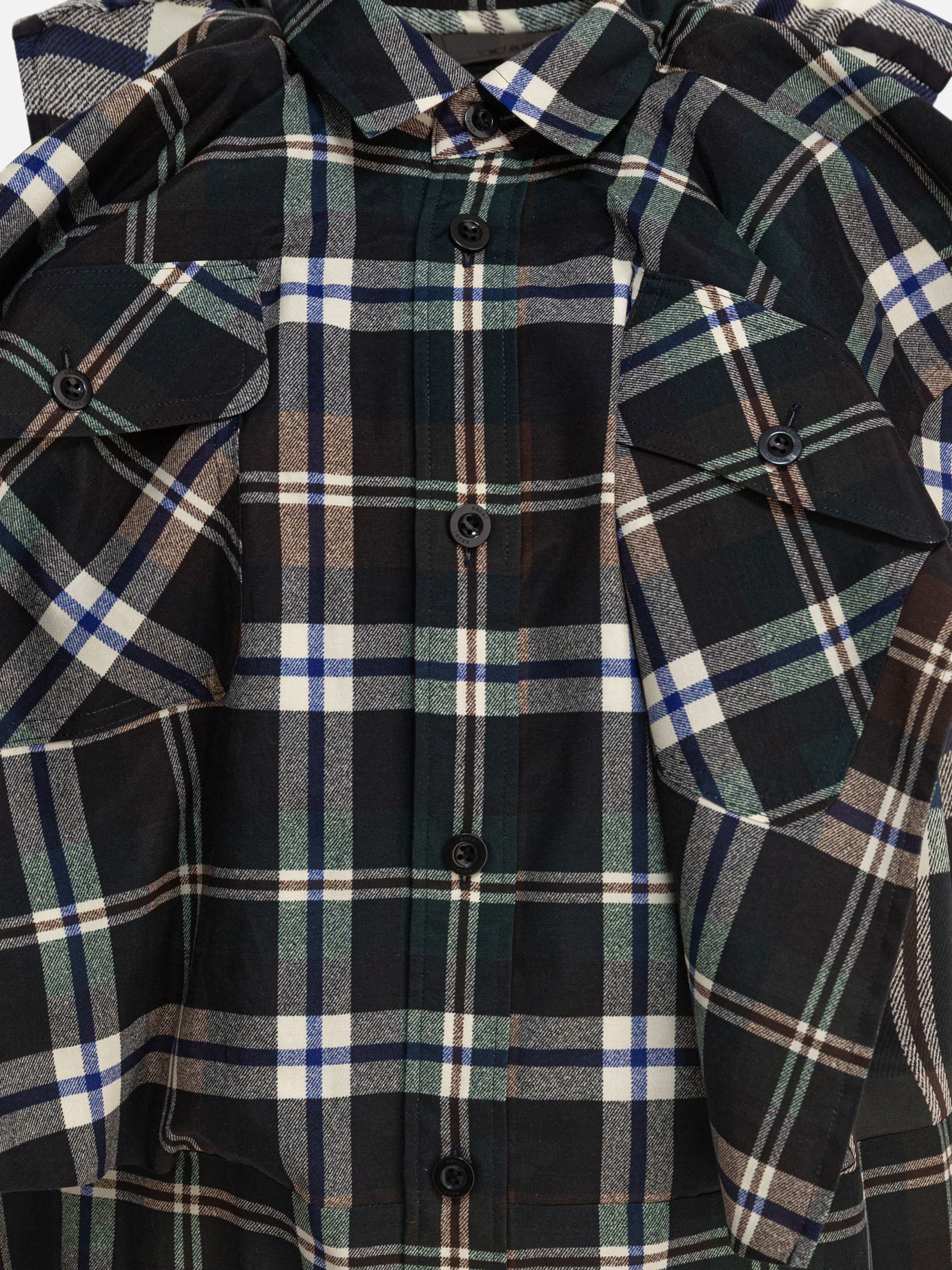 Sacai Plaid print dress 13616298_1 Black thumbnail_3
