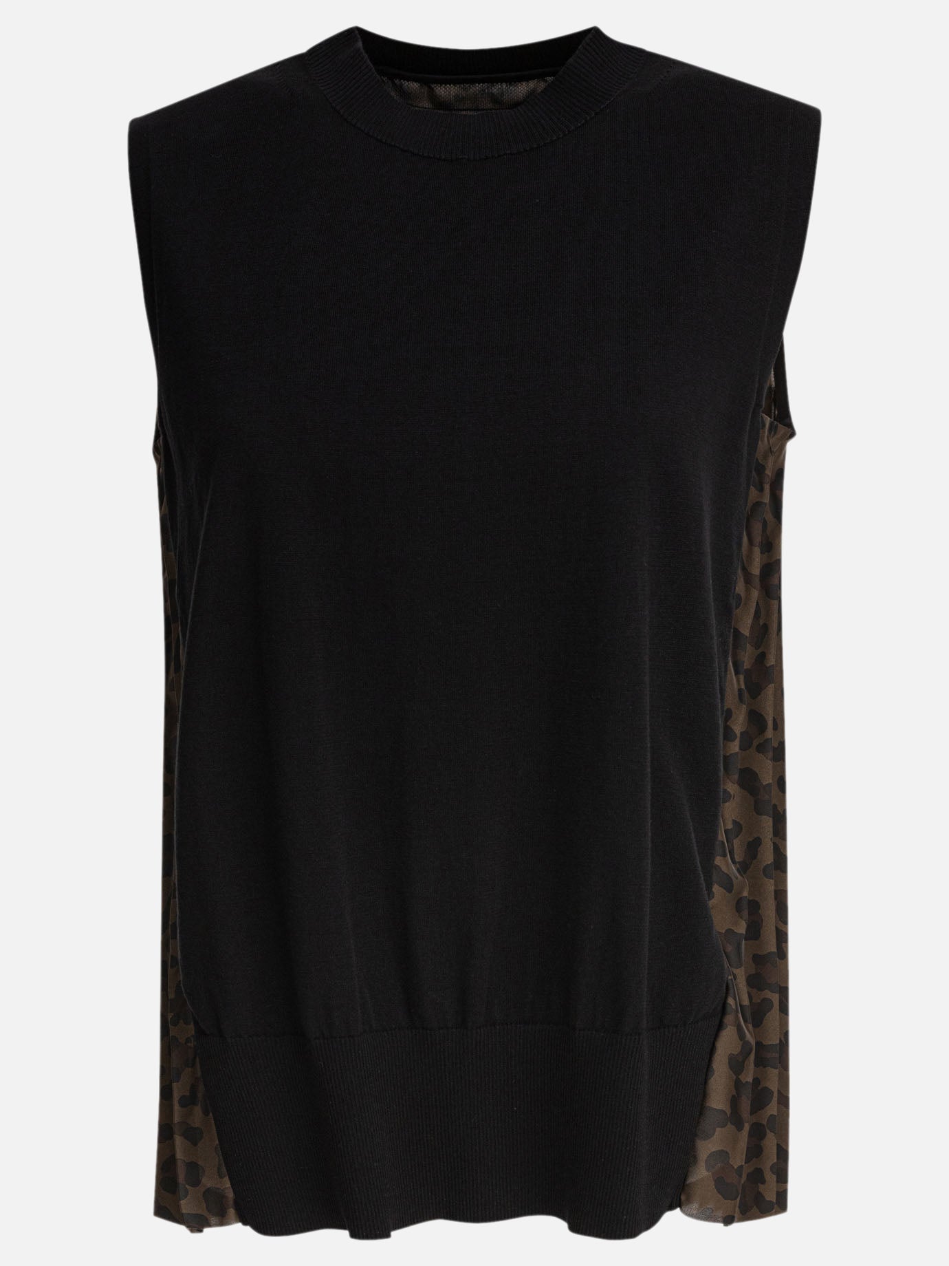 Sacai Top leopardato 19243713_2 Black thumbnail_1