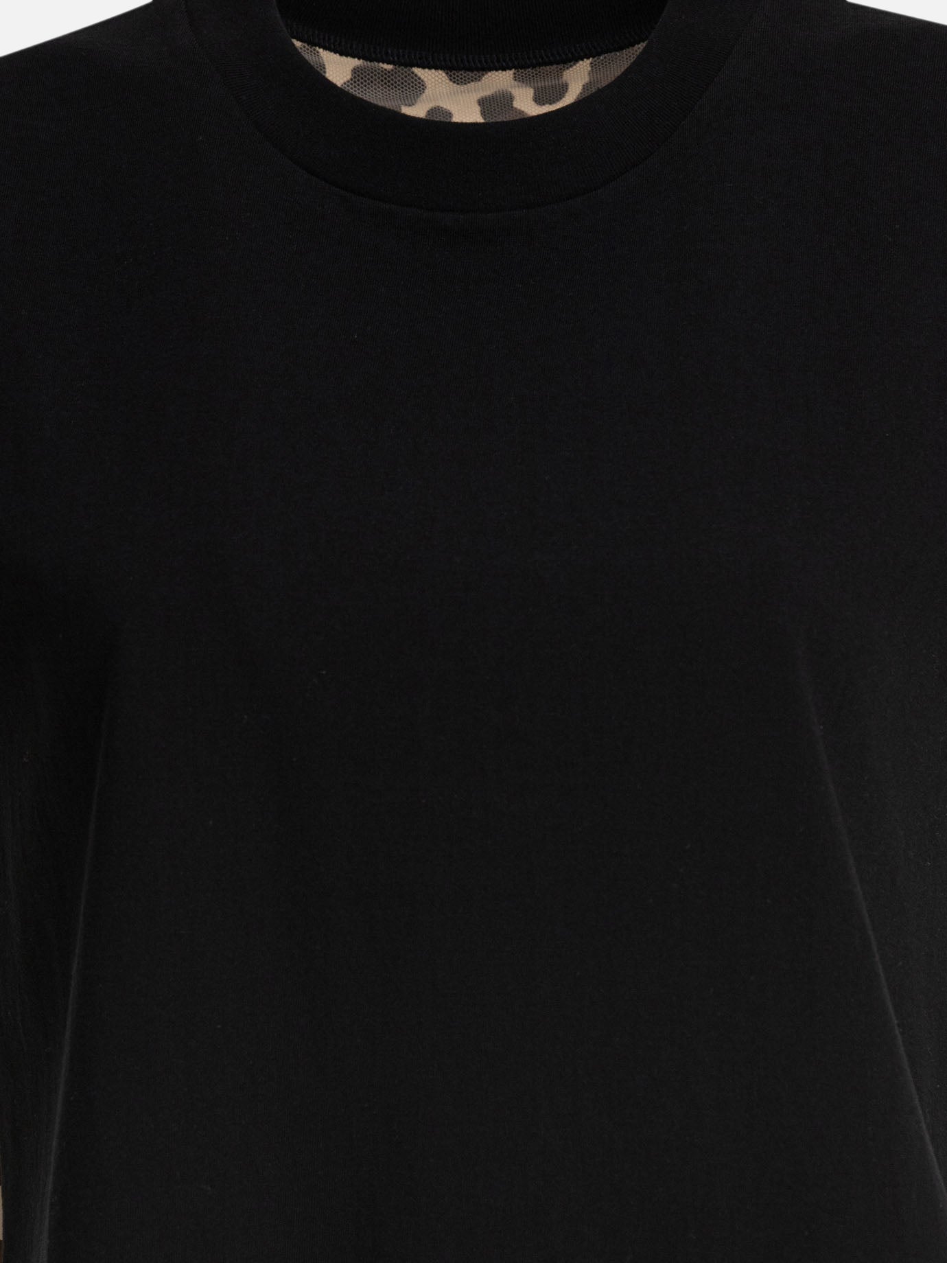 Sacai Leopard print top Black