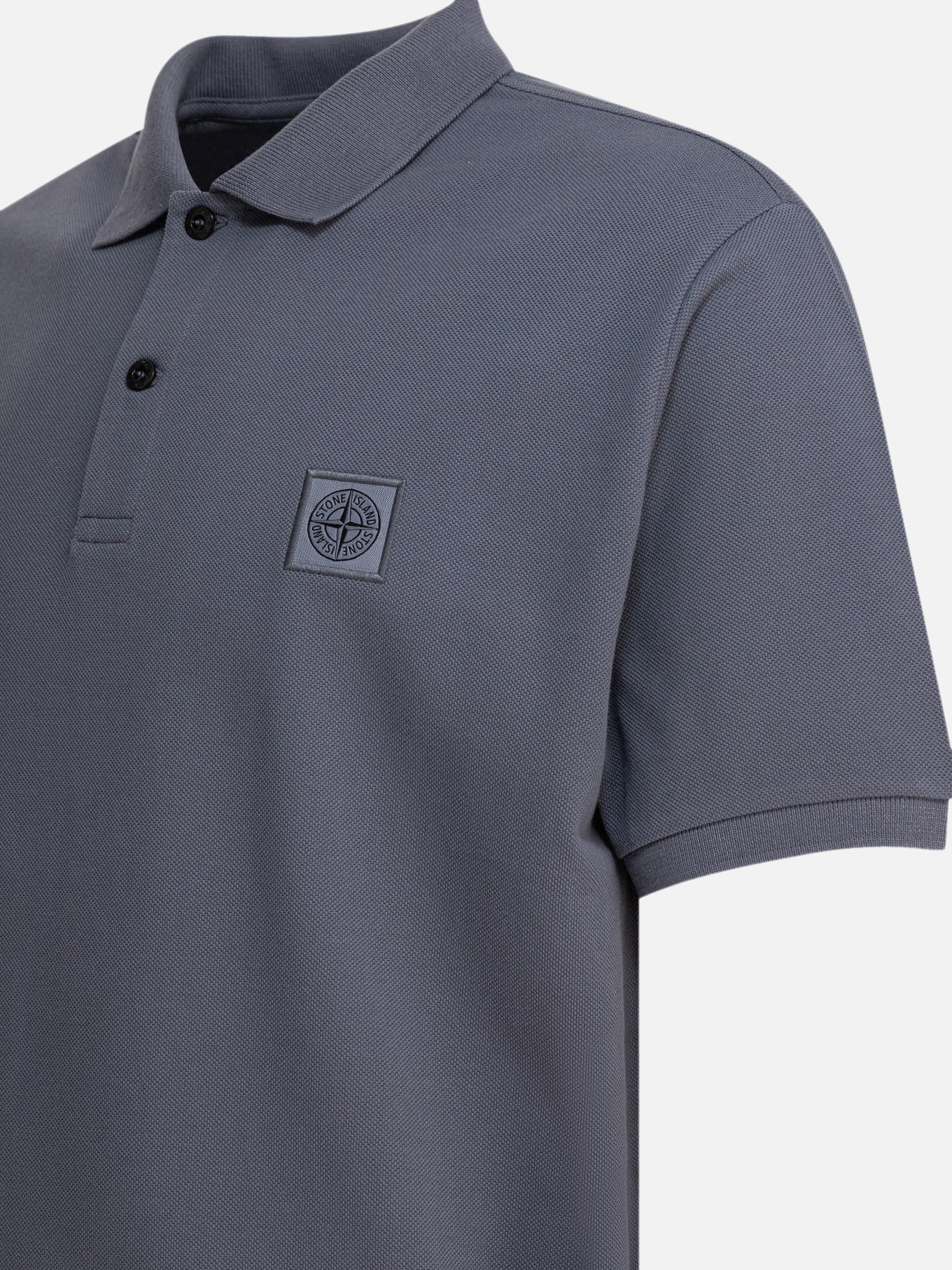 Stone Island Polo in piquet di cotone biologico 17662344_XL Blue thumbnail_4
