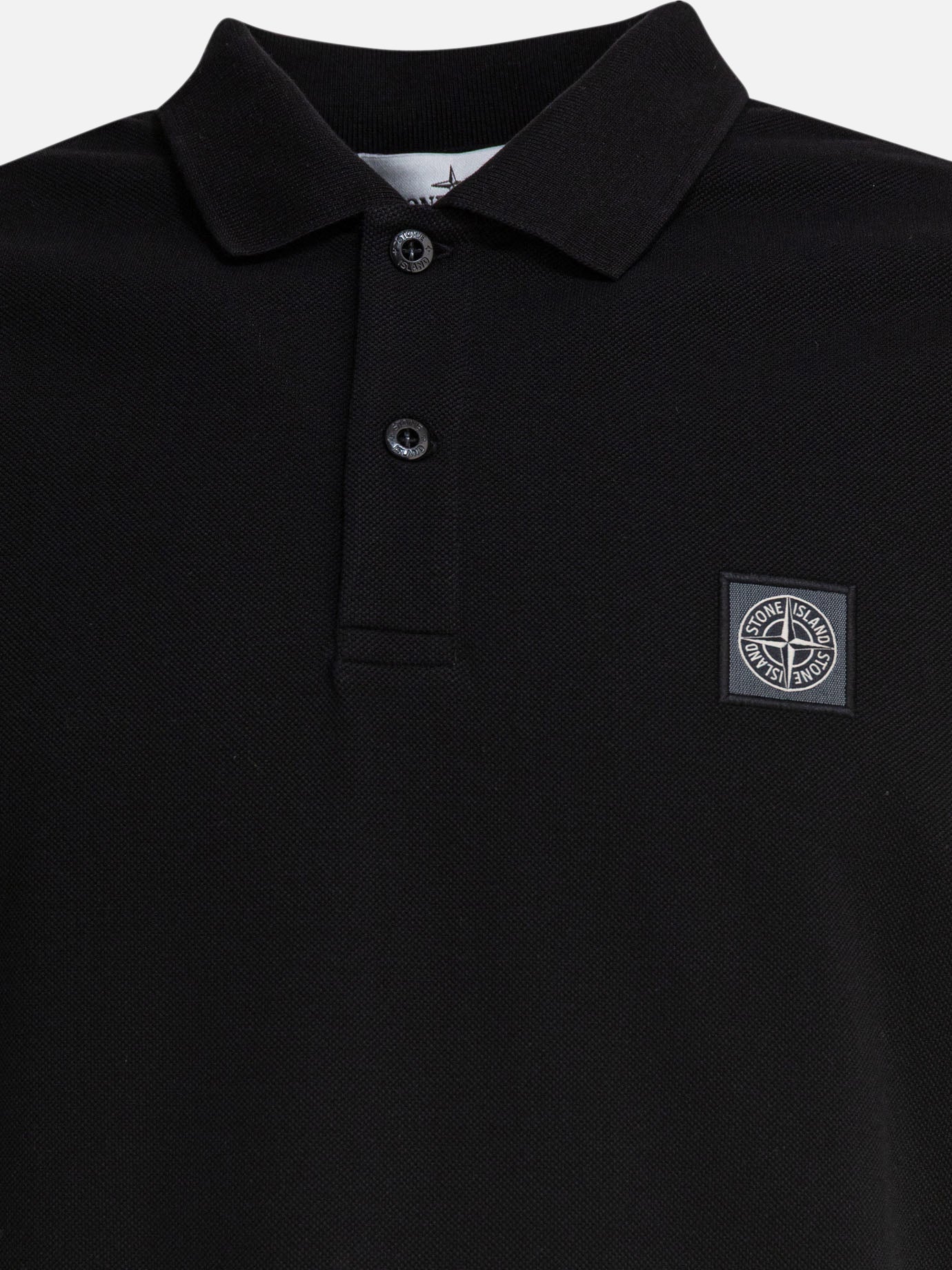 Polo shirts with buttons Logo  Black - Stone Island Men | PDP | VIETTI Online Store | thumbnail_3