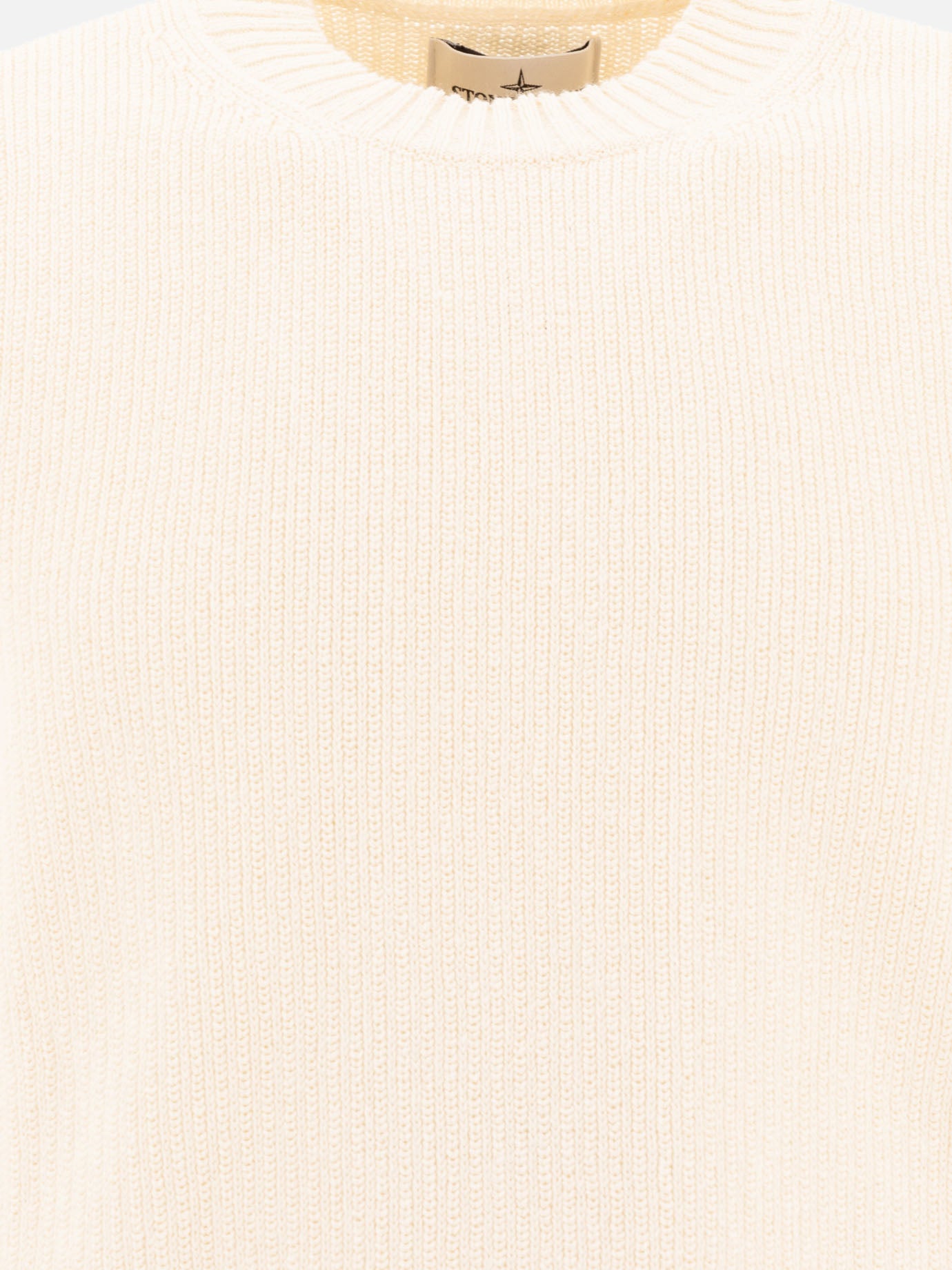 Stone Island Raw hand organic cotton crewneck sweater 10422138_M White thumbnail_3