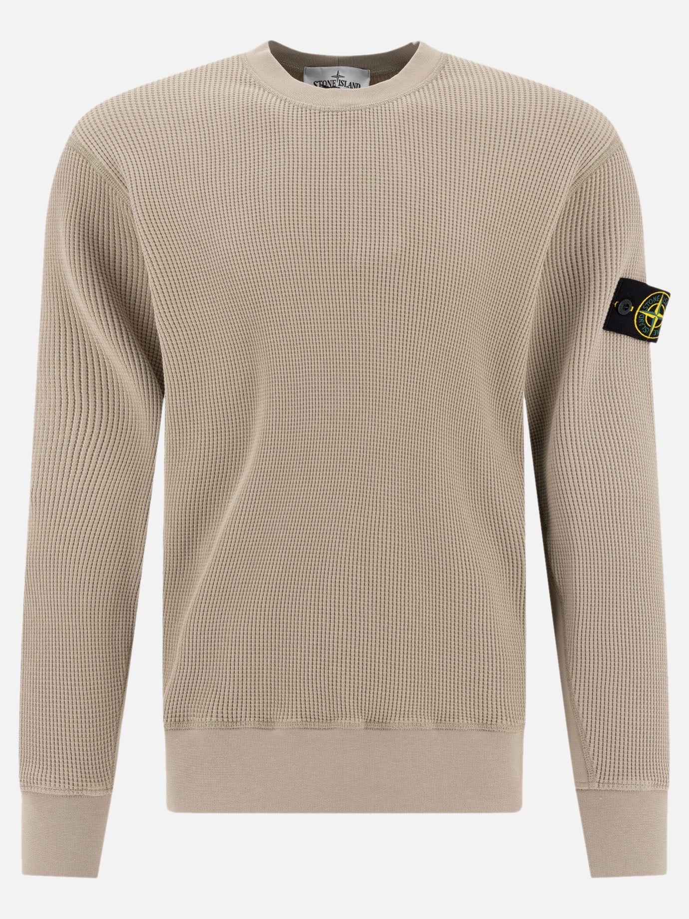 Stone Island cotton fleece crewneck sweatshirt 16095127_L Beige thumbnail_1