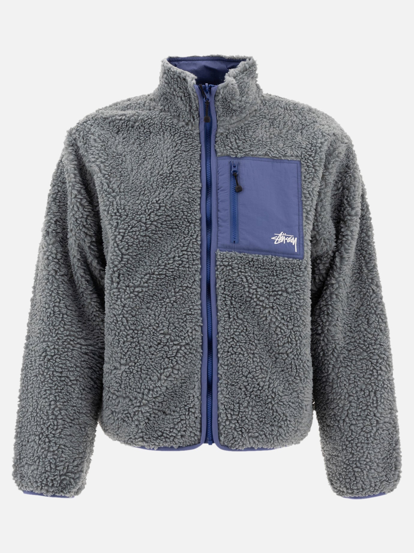 Stüssy &quot;Sherpa&quot; reversible jacket 13444495_M Blue thumbnail_1