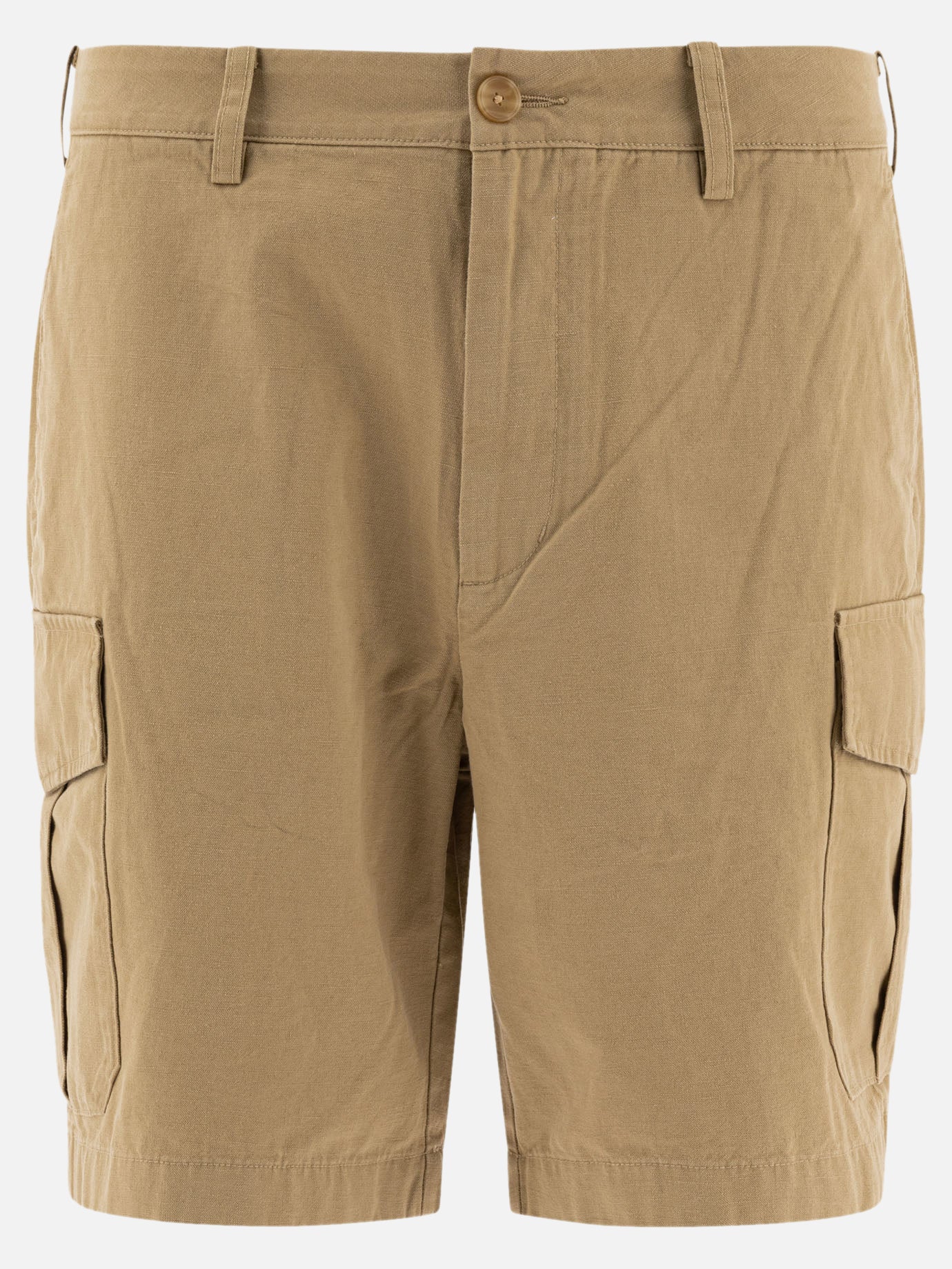 Cotton and linen cargo shorts