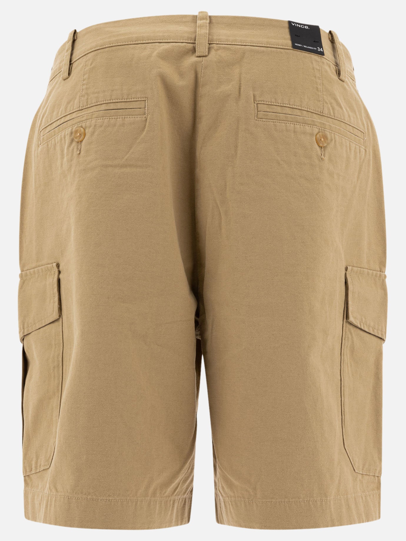 Cotton and linen cargo shorts
