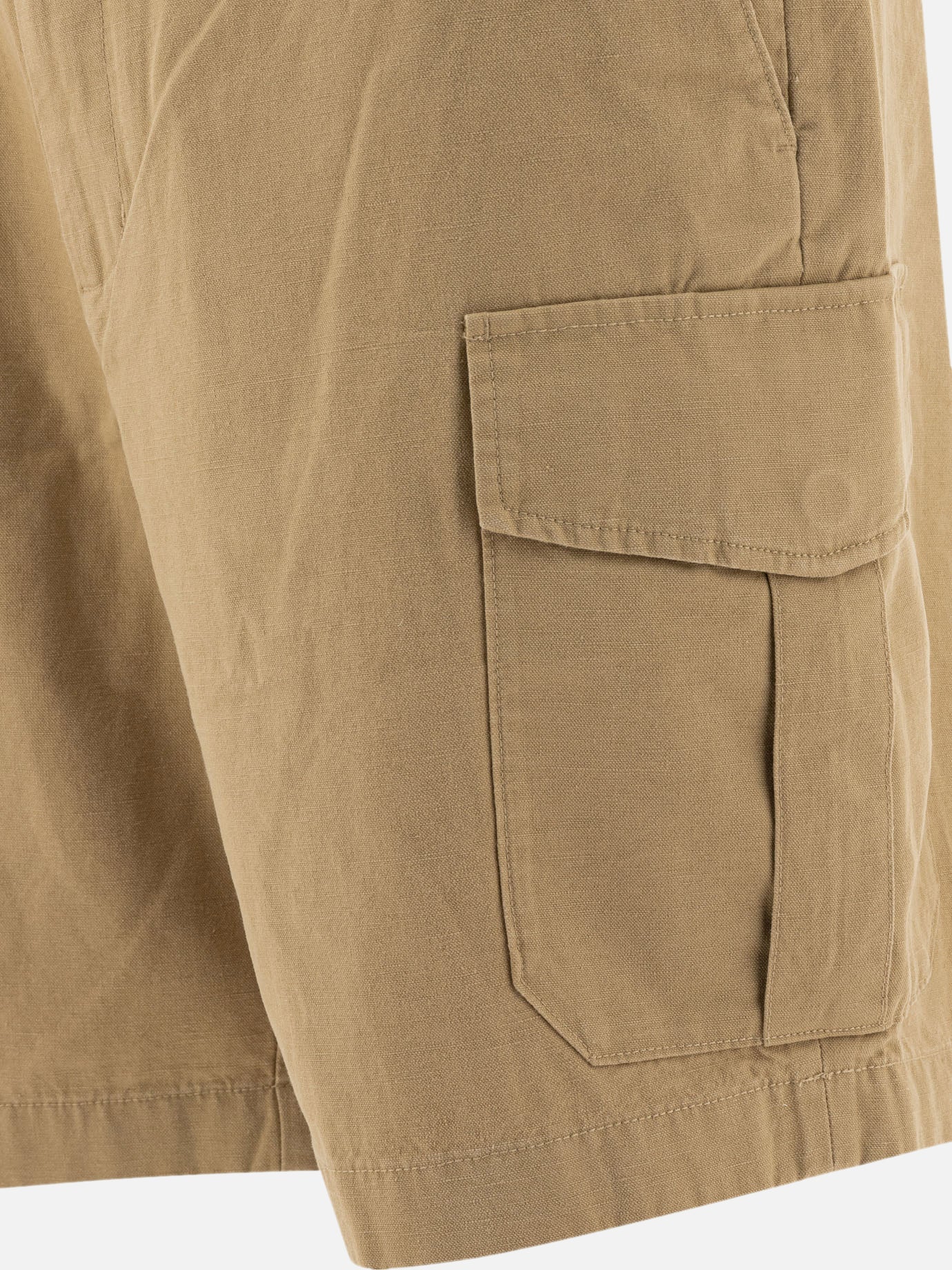Cotton and linen cargo shorts