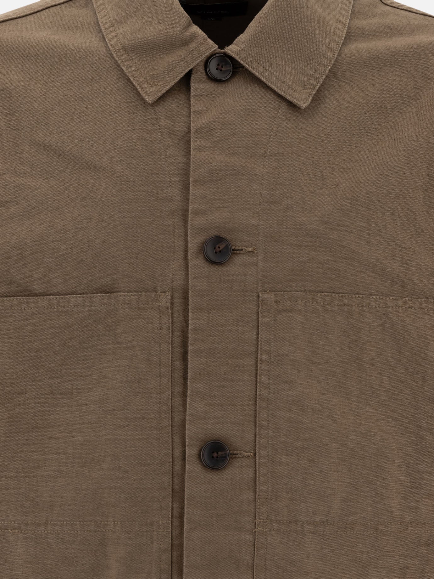Vince Giacca utility in cotone e lino 10543522_S Green thumbnail_3