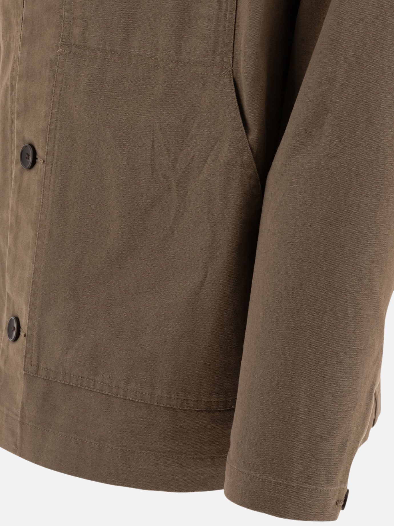 Vince Giacca utility in cotone e lino 10543522_S Green thumbnail_4