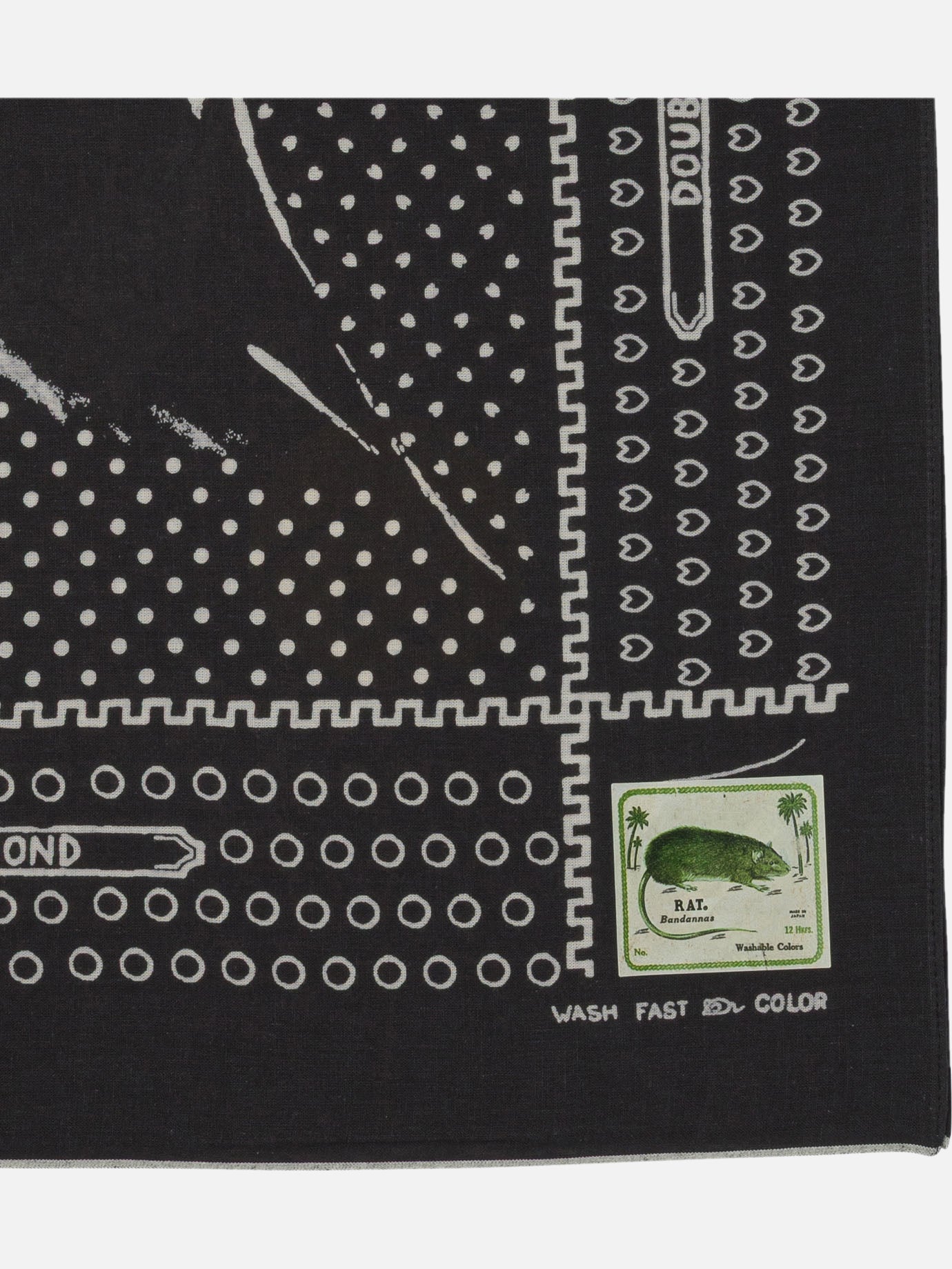 KAPITAL Foulard &quot;Fastcolor Selvedge&quot; 26784683_UNI Black thumbnail_2