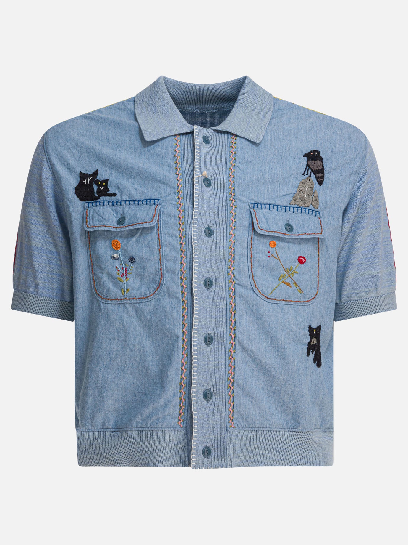 Casual shirts Embroidered  Light blue - KAPITAL Men | PDP | VIETTI Online Store | thumbnail