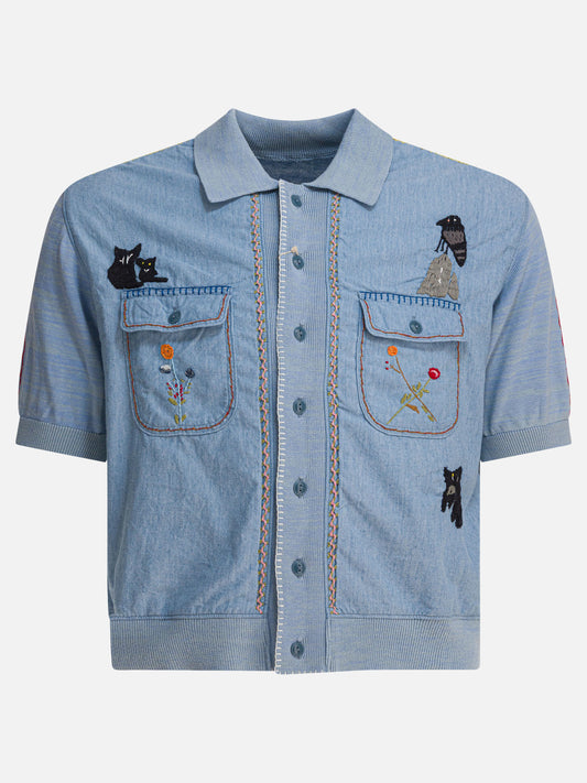 Camicie casual Embroidered  Azzurro - KAPITAL Uomo | PLP | VIETTI Online Store 
