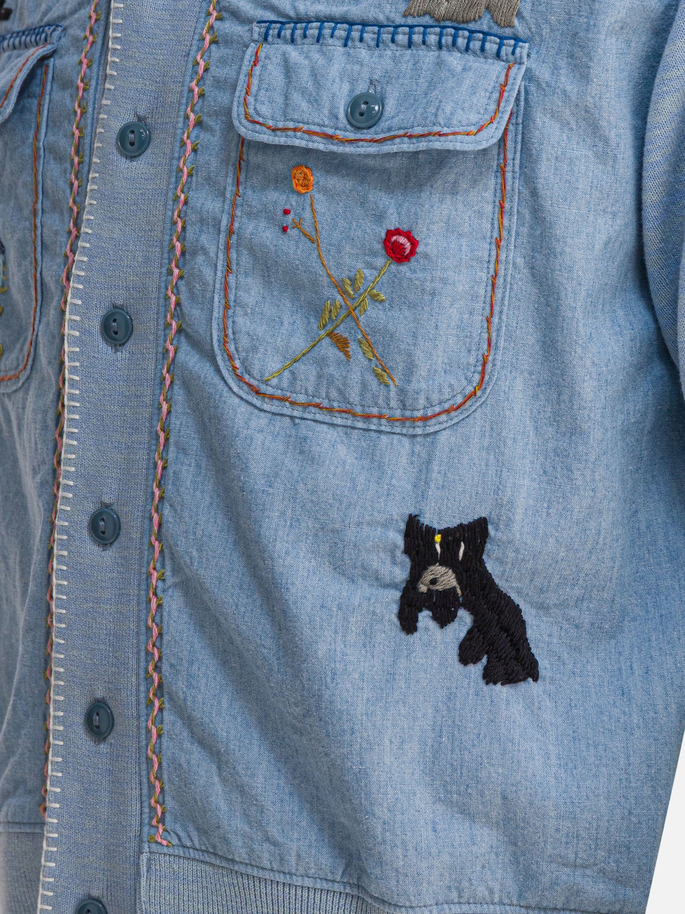 Casual shirts Embroidered  Light blue - KAPITAL Men | PDP | VIETTI Online Store | thumbnail_4