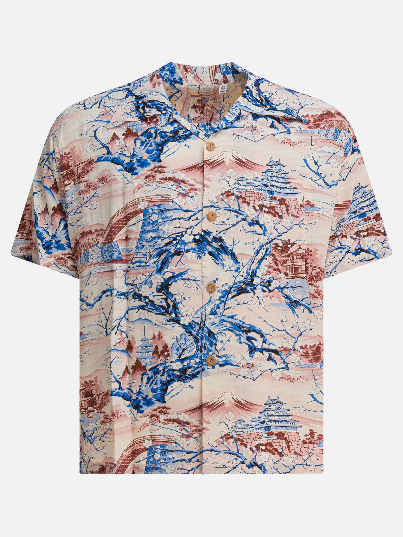 Sun Surf "Scenery of Japan" shirt Light blue