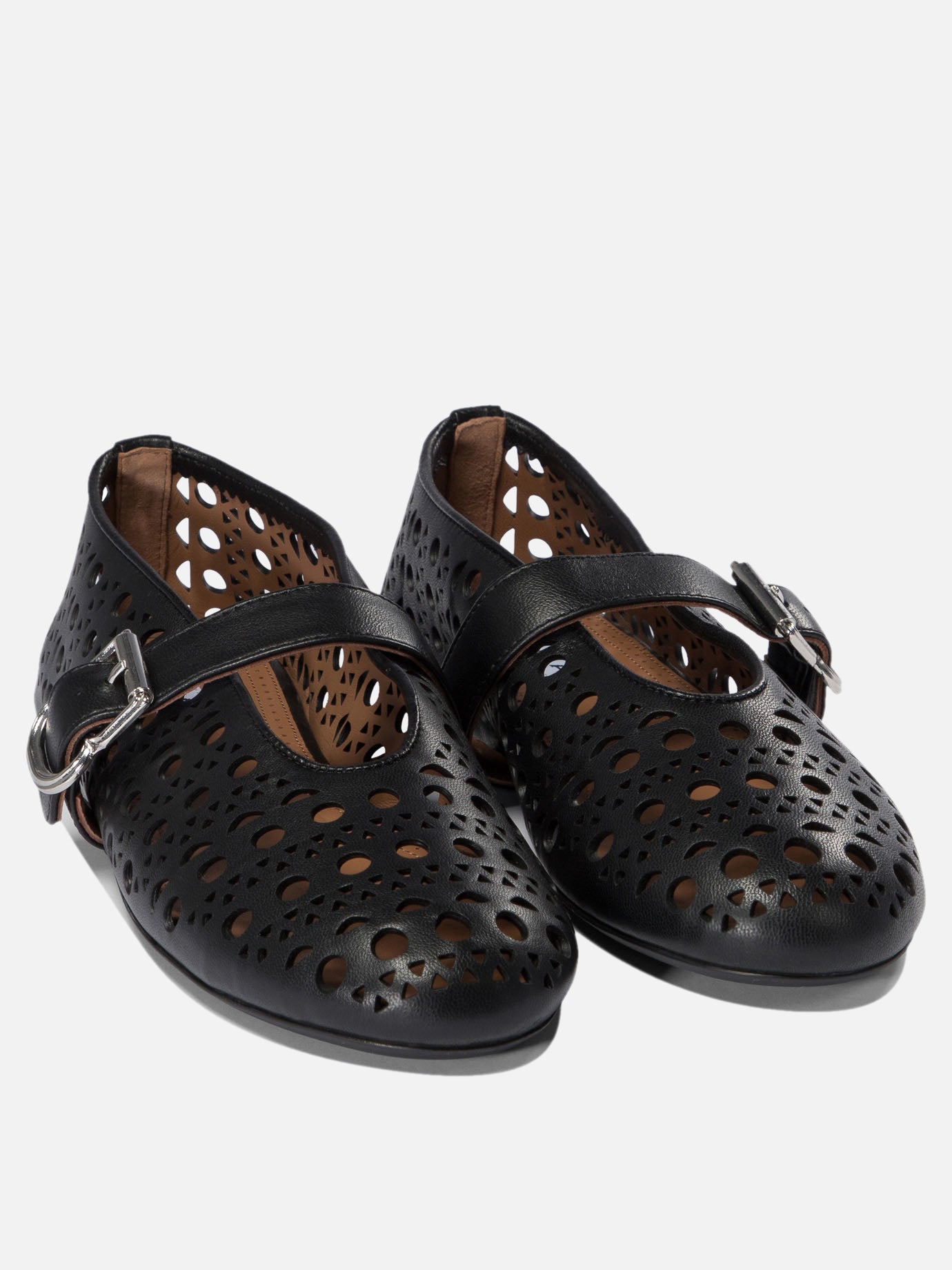 Mary Jane ballet flats 100% lamb leather - 100% rubber  Black - Alaïa Women | PDP | VIETTI Online Store | thumbnail_2