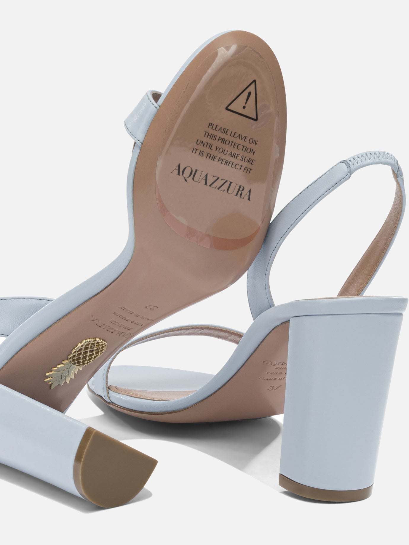 Heeled sandals 100% leather - 100% leather  Light blue - Aquazzura Women | PDP | VIETTI Online Store | thumbnail_5