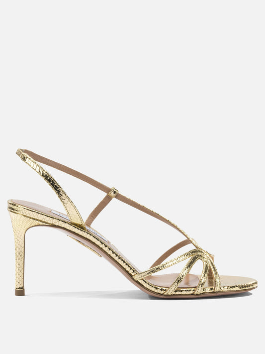 Heeled sandals 100% goat leather - 100% calf leather  Gold - Aquazzura Women | PLP | VIETTI Online Store 
