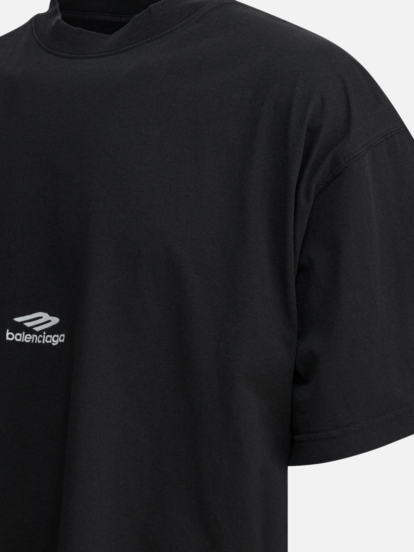 Crewneck t-shirts Logo  Black - Balenciaga Men | PDP | VIETTI Online Store | thumbnail_4