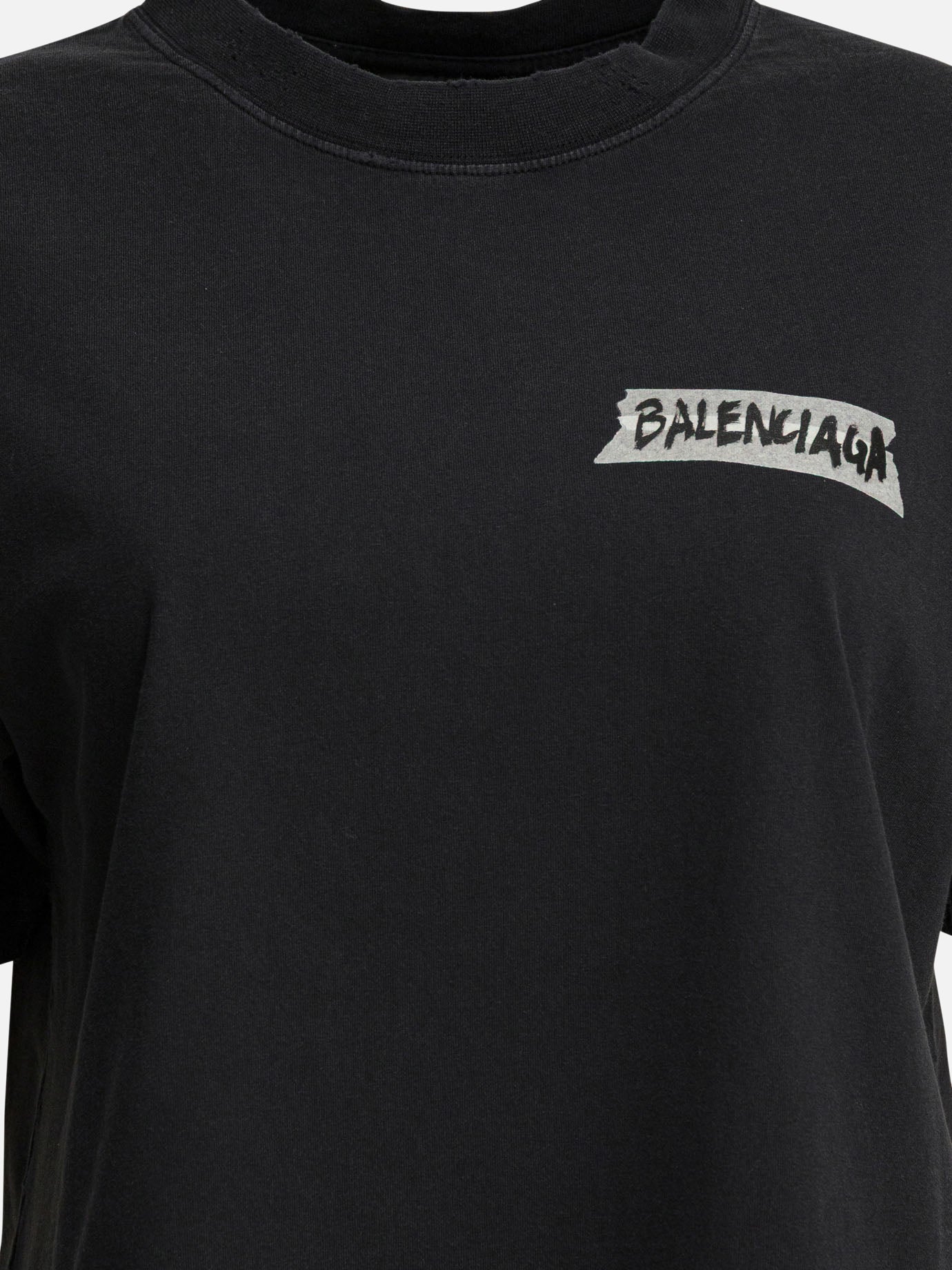 Crewneck t-shirts Logo  Black - Balenciaga Women | PDP | VIETTI Online Store | Zoom-Modal_3
