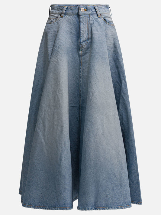 Long skirts Solid colour  Light blue - Balenciaga Women | PDP | VIETTI Online Store 
