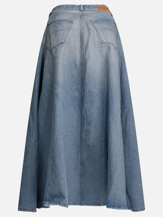 Long skirts Solid colour  Light blue - Balenciaga Women | PDP | VIETTI Online Store | 2
