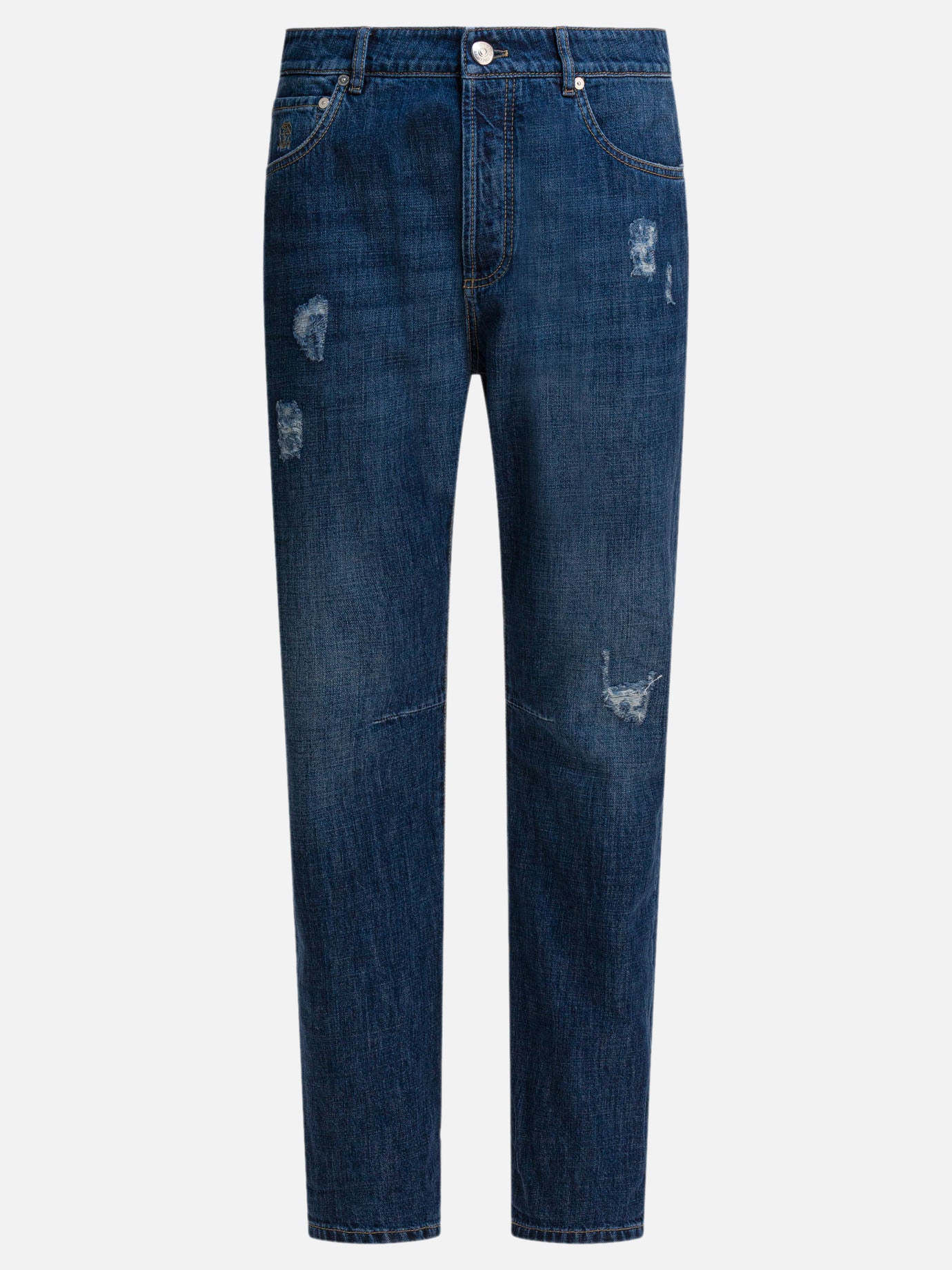 Jeans a gamba dritta Denim  Blu - Brunello Cucinelli Uomo | PDP | VIETTI Online Store | thumbnail