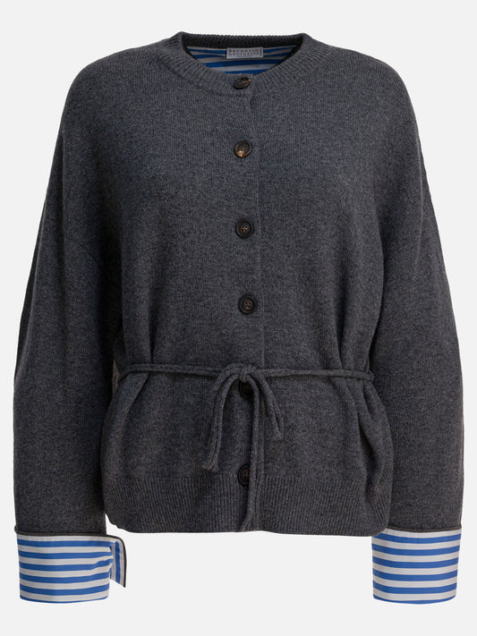 Cardigan Solid colour  Blu - Brunello Cucinelli Donna | PLP | VIETTI Online Store 
