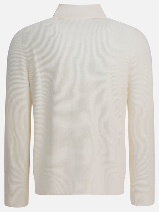 Maglioni scollo a V Solid colour  Bianco - Brunello Cucinelli Uomo | PLP | VIETTI Online Store | 2
